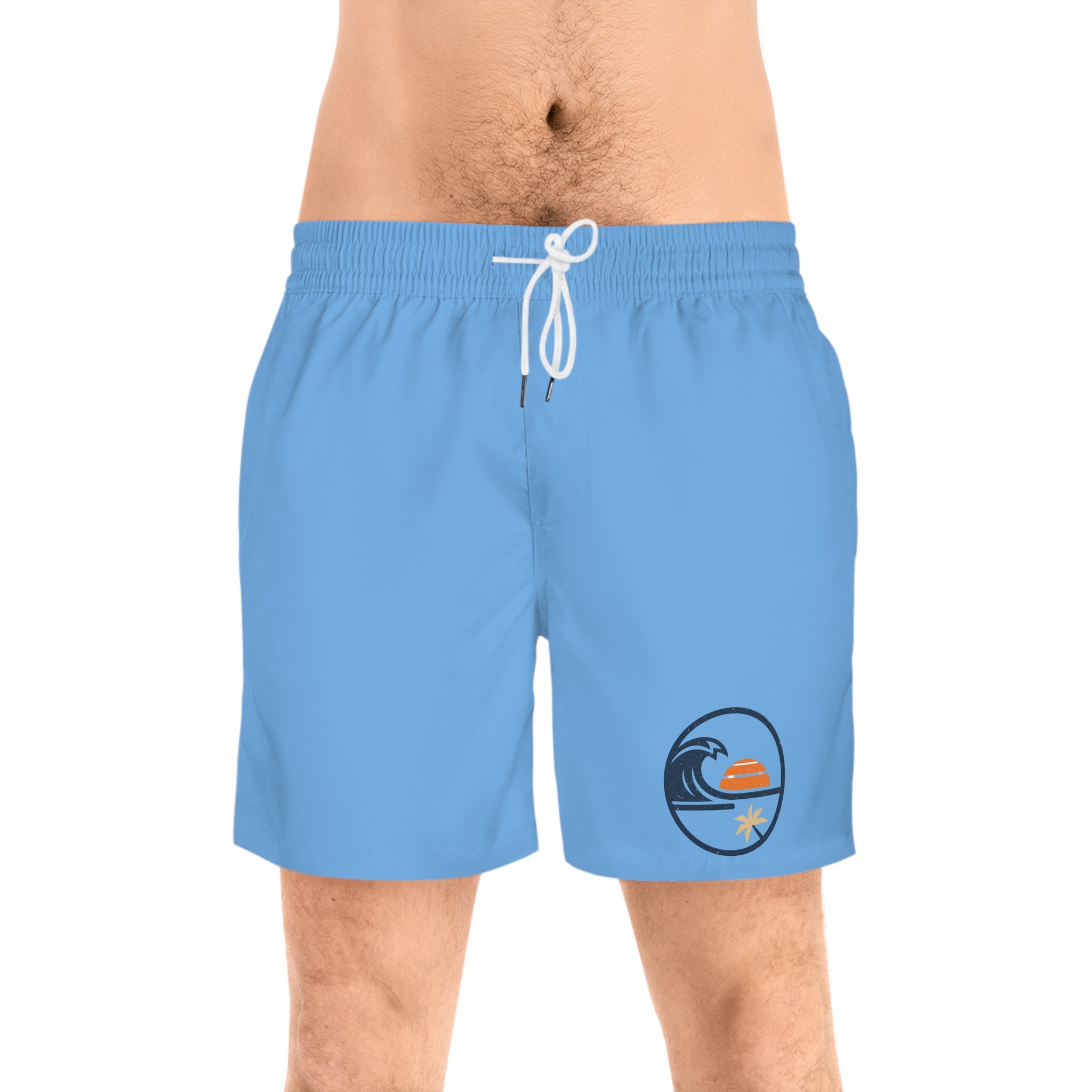 Beach Sunset Wave  — Mid-Length Beach Trunks