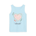 Cherish Pink Heart Tank Top — Floral Watercolor Valentine Tank