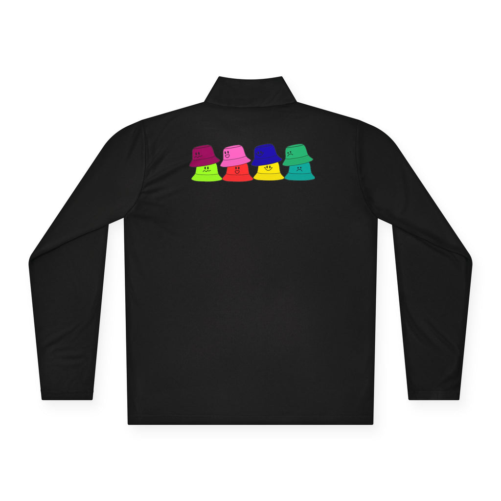 Quarter-Zip Pullover —  Bucket Hat