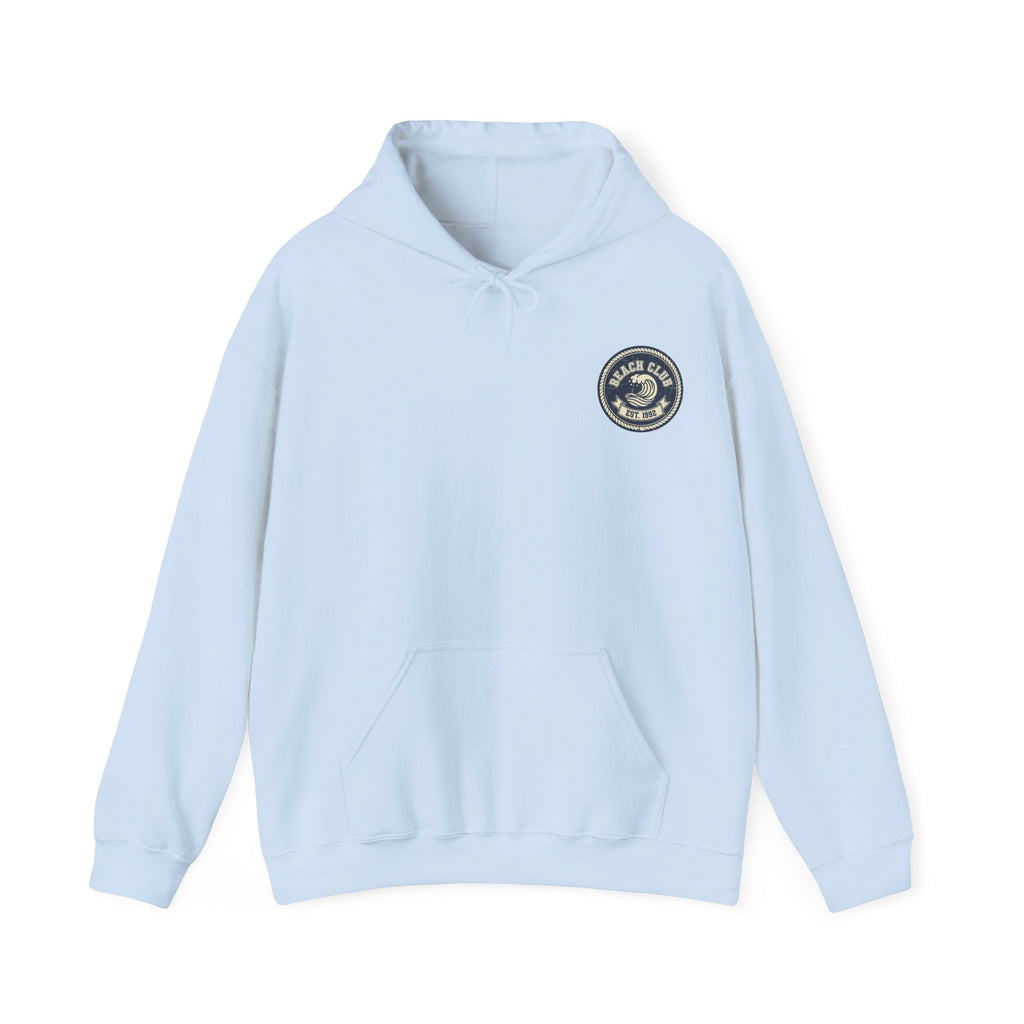 Beach Club Hoodie — Vintage Wave Graphic Pullover (Est. 1992)