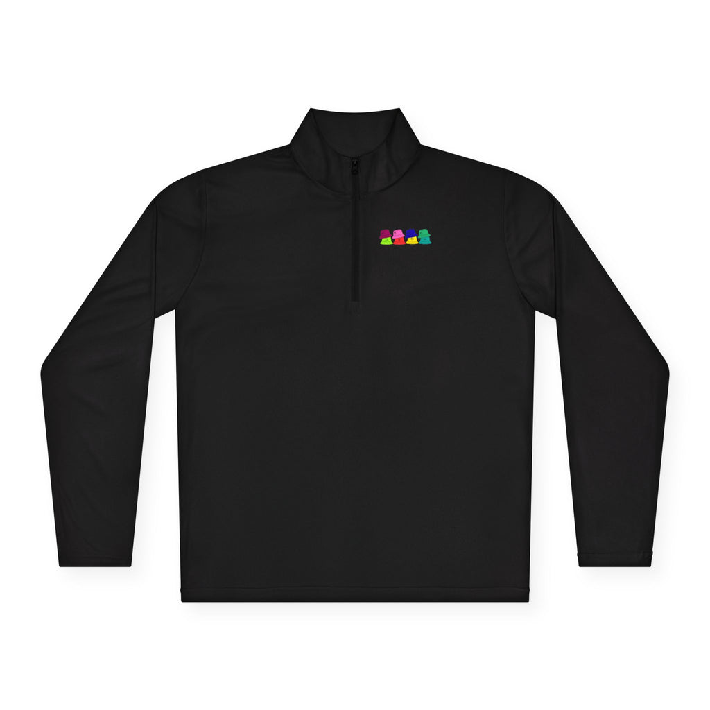 Quarter-Zip Pullover —  Bucket Hat