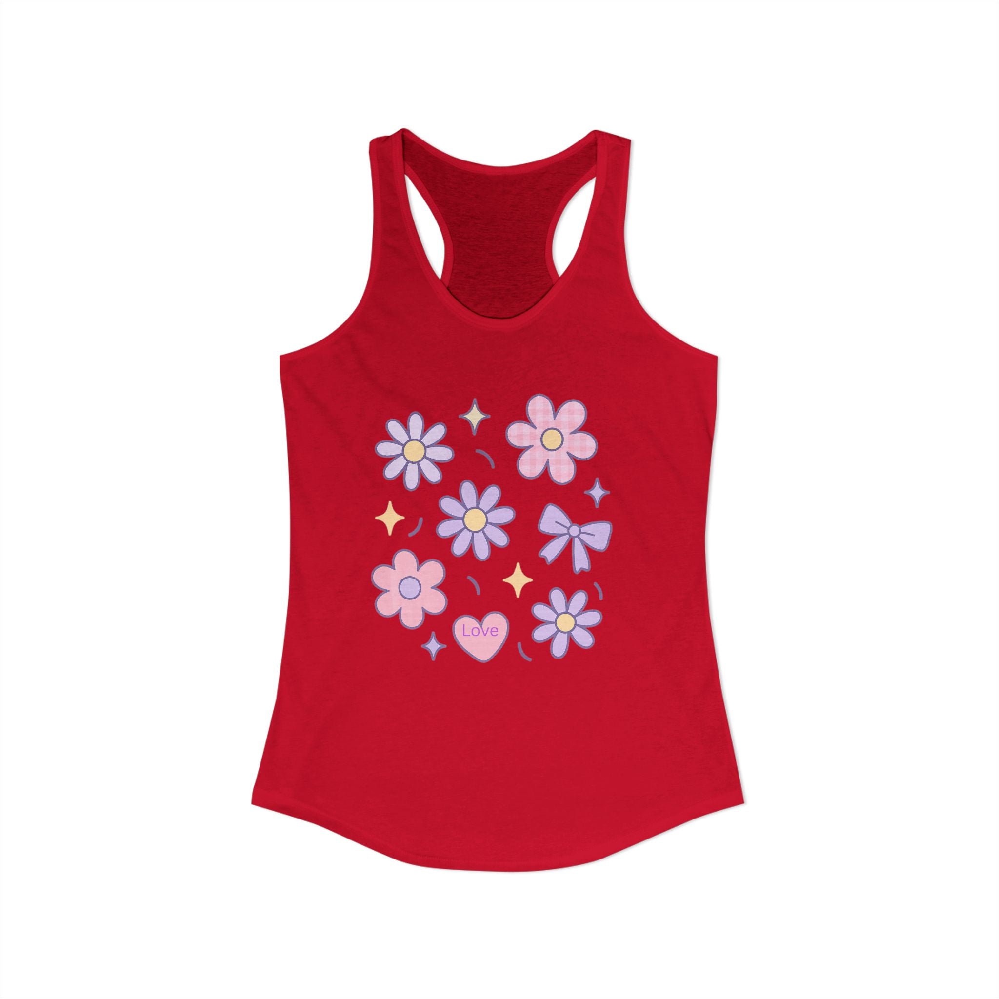 Women's Ideal Racerback Tank Flower Love