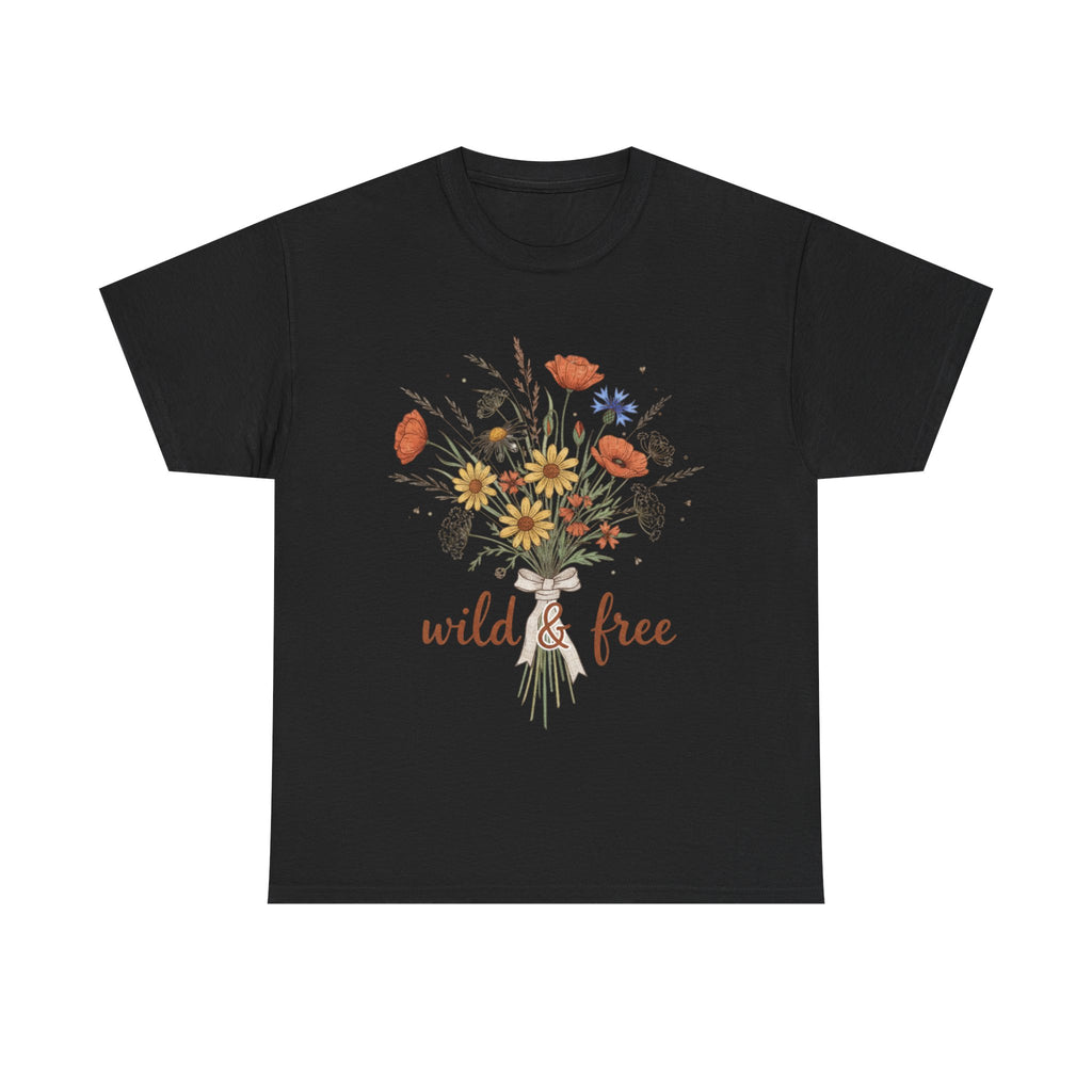 Wild & Free Floral Tee — Boho Bouquet Graphic T-Shirt