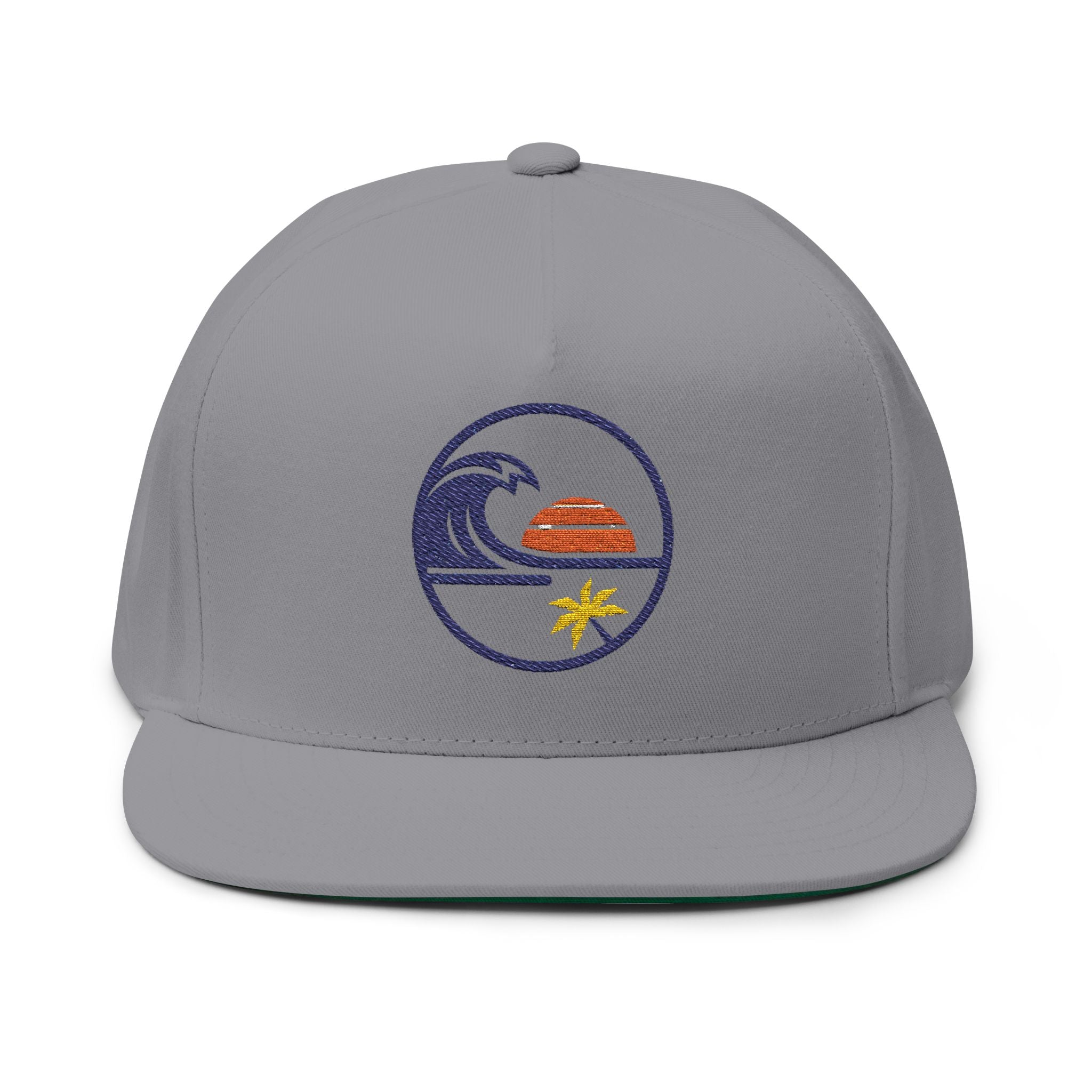 Wave Beach Nap Cap — Embroidered Flat Bill Hat