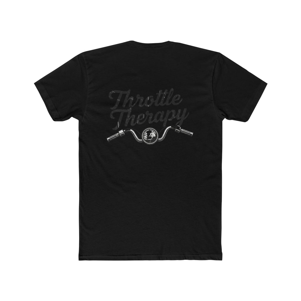 Throttle Therapy T-Shirt — Motorcycle Rider Tee with Handlebars Design