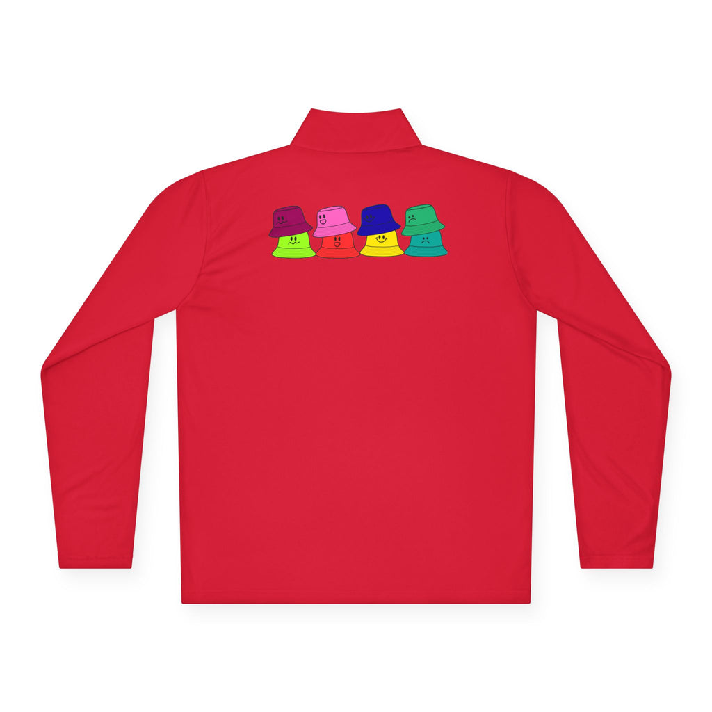 Quarter-Zip Pullover —  Bucket Hat