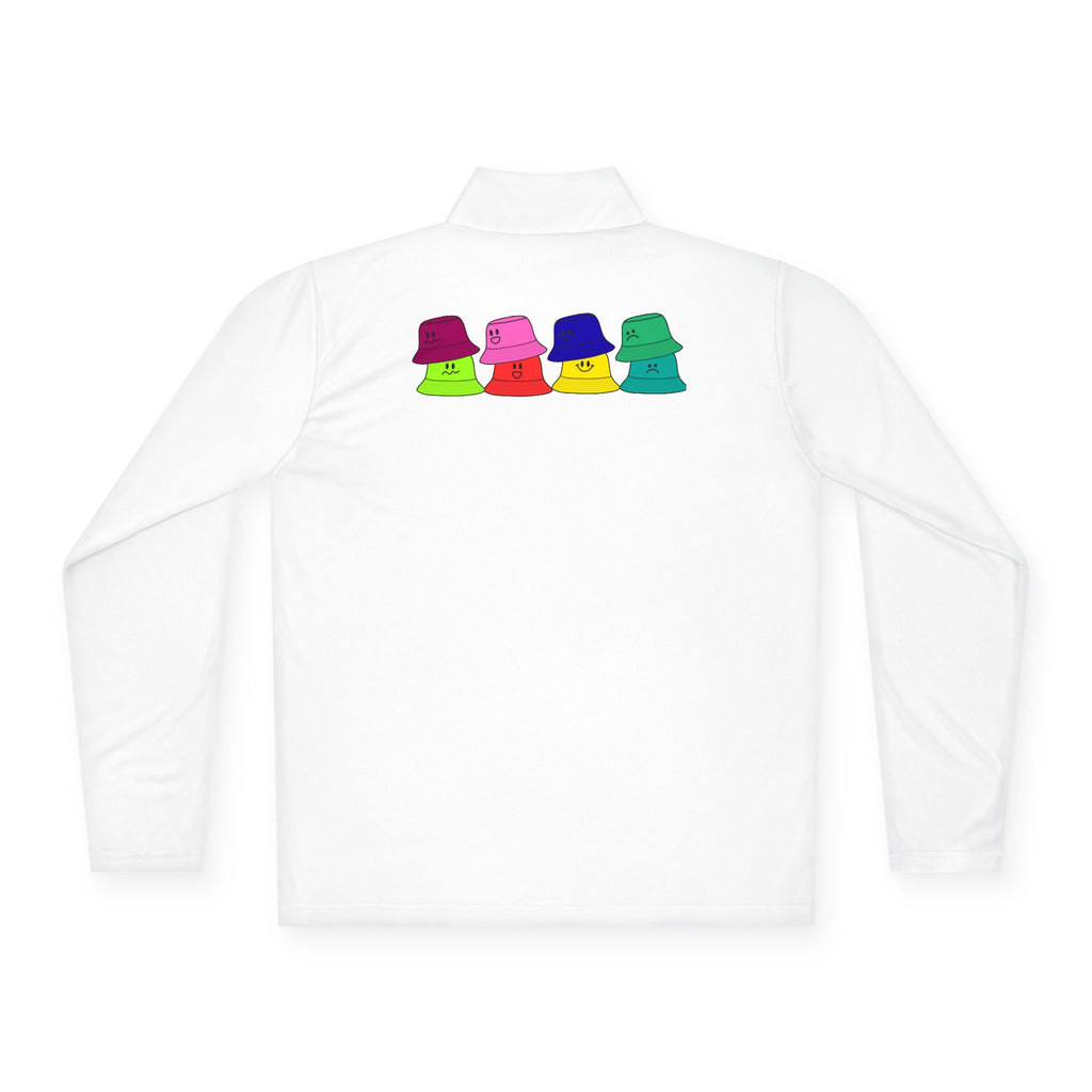 Quarter-Zip Pullover —  Bucket Hat
