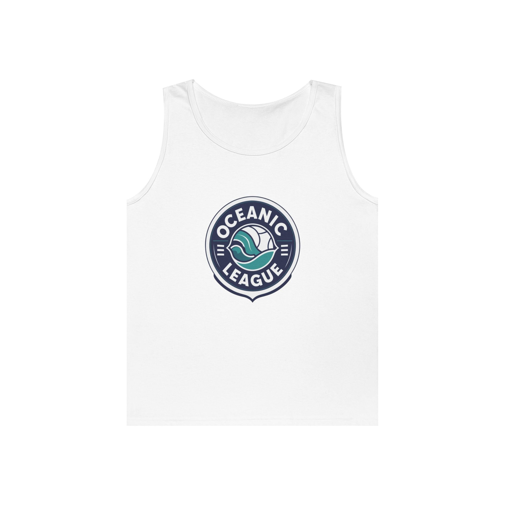Oceanic League Tank Top — Retro Wave Surf Emblem