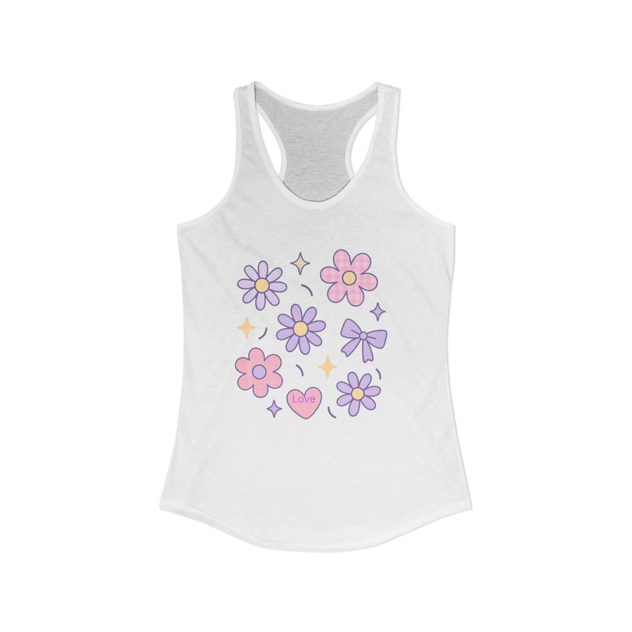 Women's Ideal Racerback Tank Flower Love