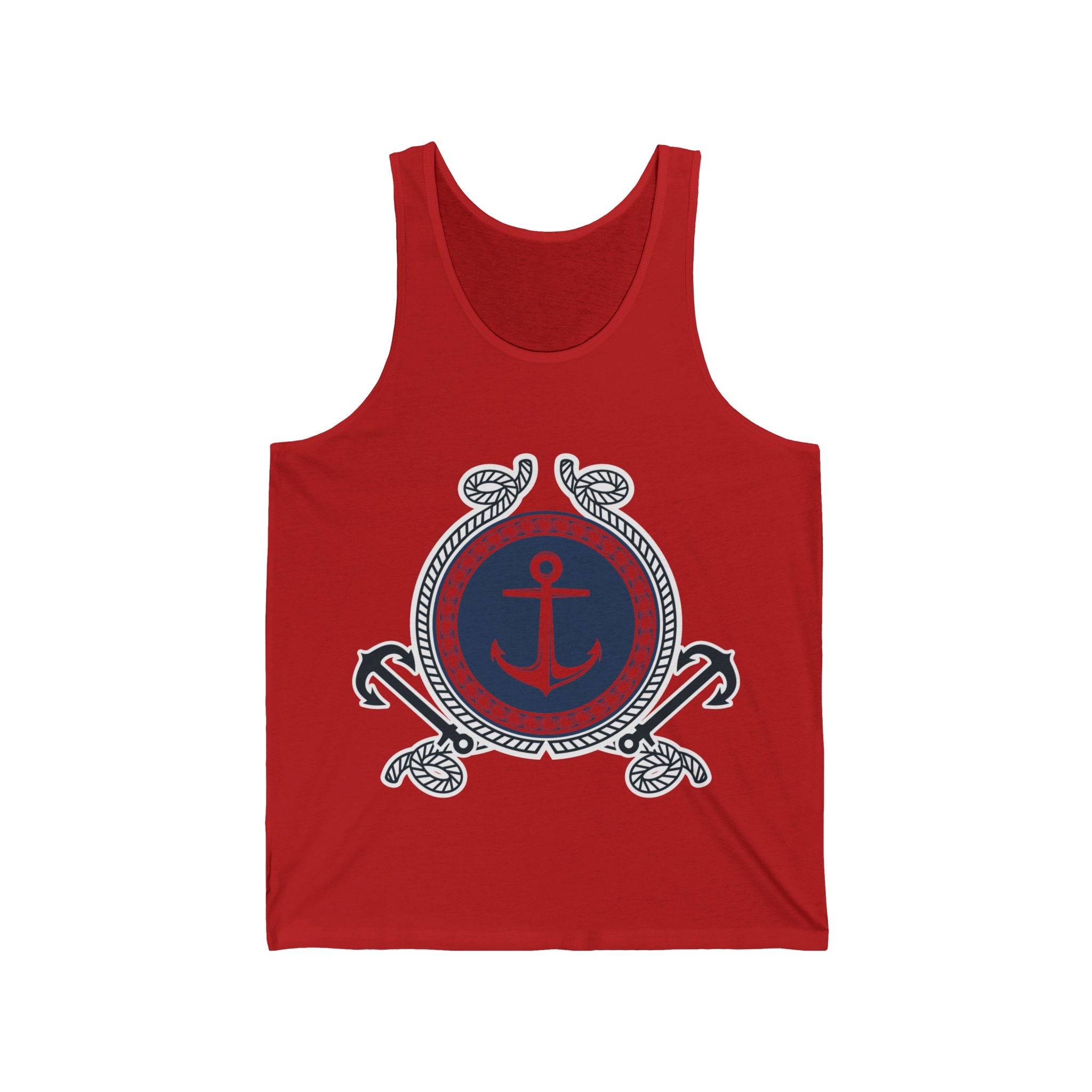 Nautical Anchor Tank Top — Sailor Rope Emblem Beach Tank