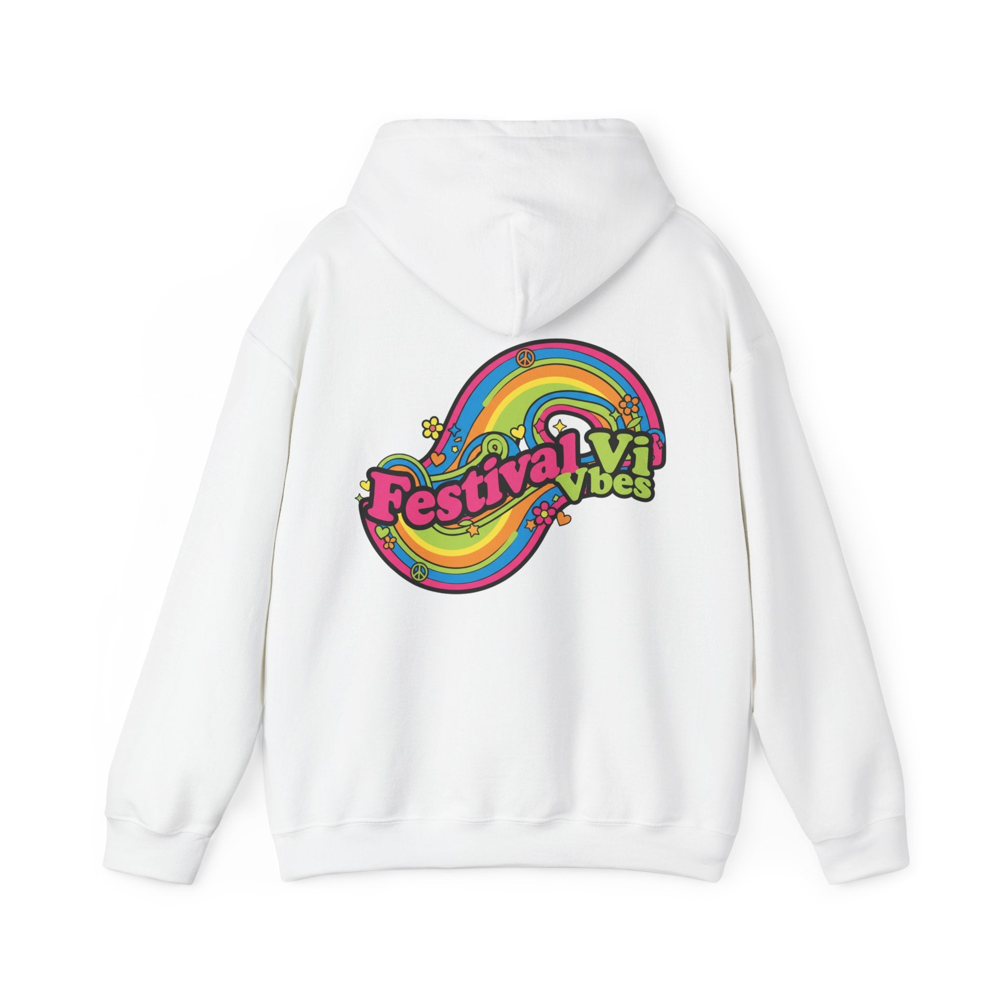 Festival Vibes Hoodie — Retro Rainbow Music  Pullover