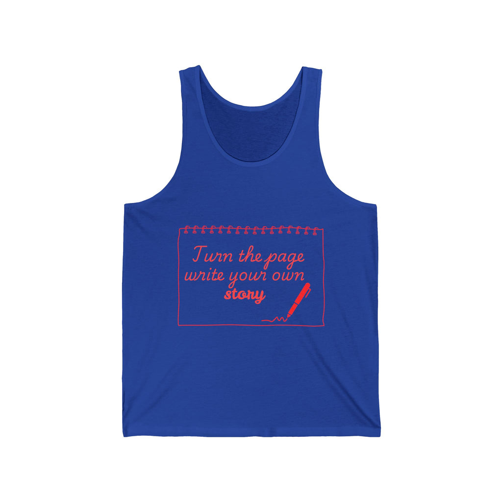 Tank — "Turn the page, write your own story" Inspirational Writing Tank Top