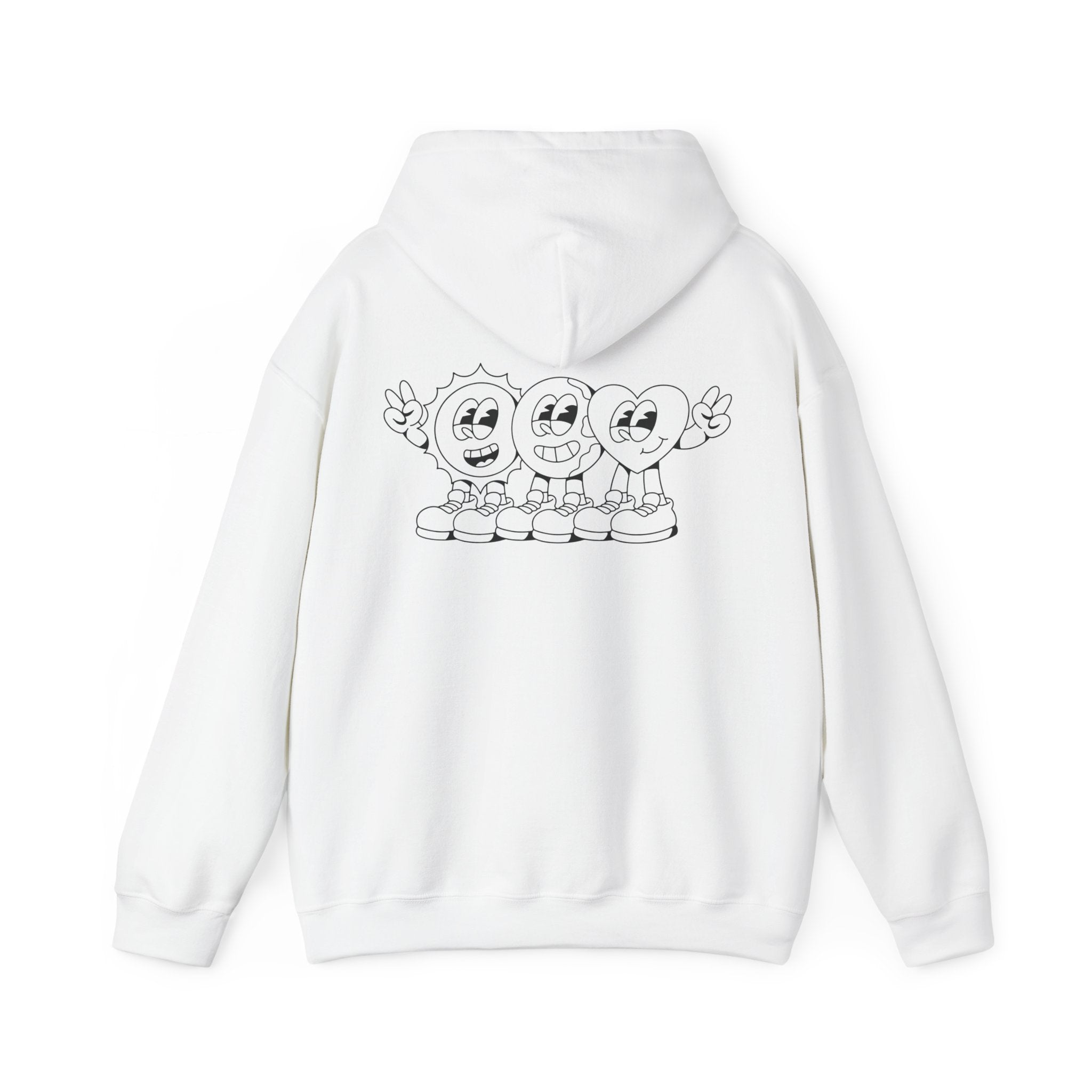 Smiley Trio Hoodie — Retro Cartoon Characters Pullover