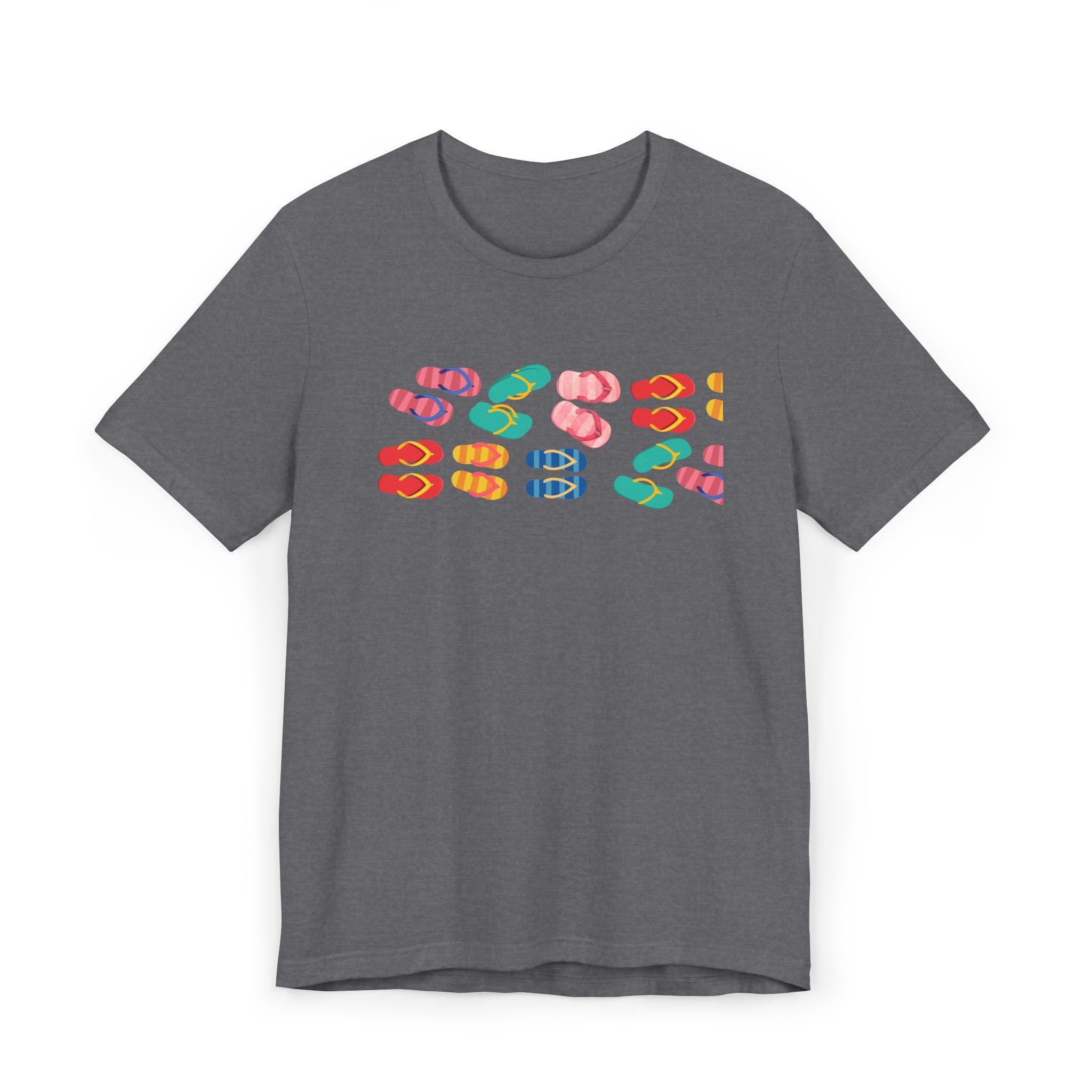 Colorful Flip Flop T-Shirt — Summer Beach Flip-Flop Graphic Tee