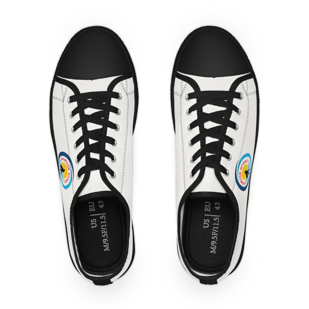 Men's Low Top Sneakers — Sunset Surf Patch Casual Canvas Shoes