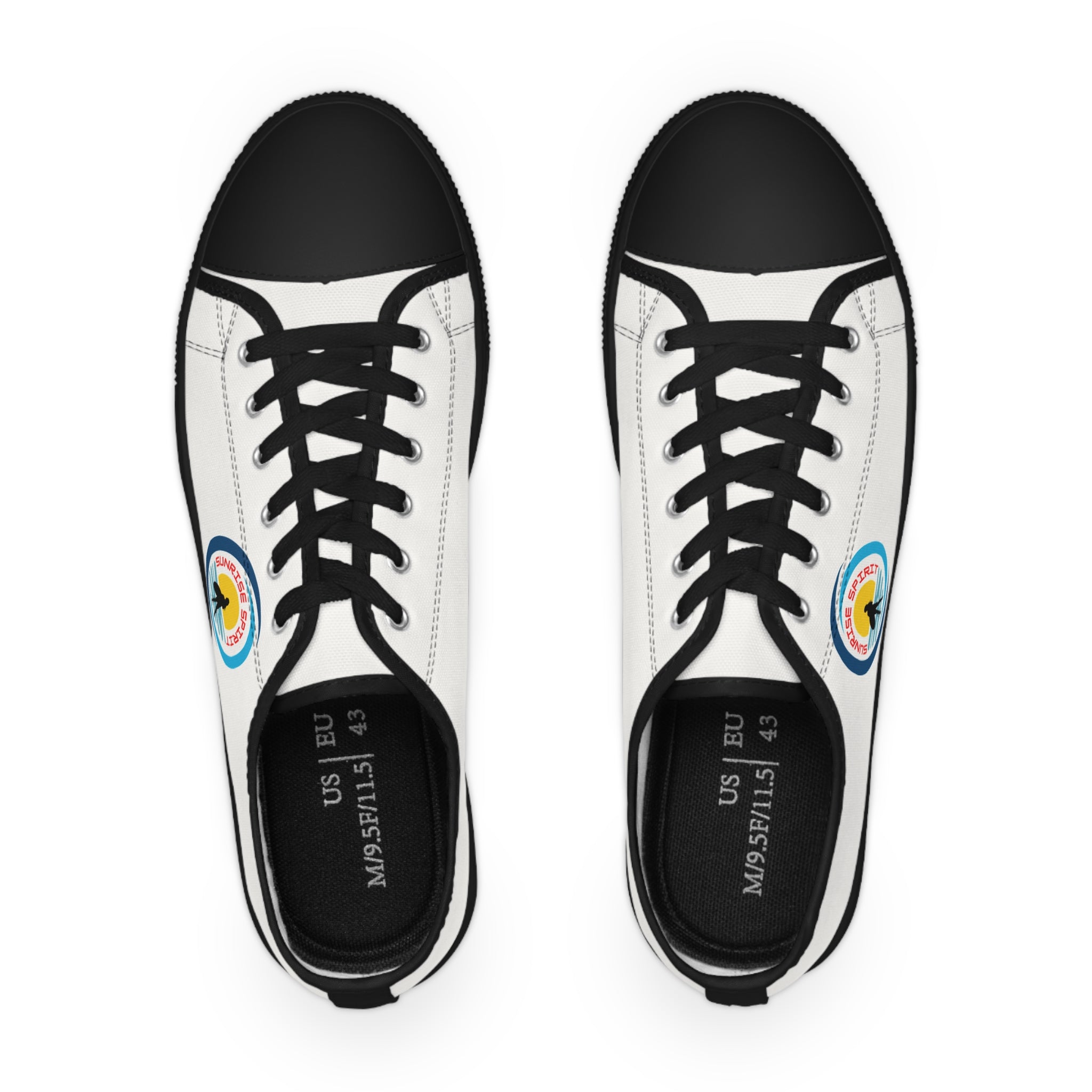 Men's Low Top Sneakers — Sunset Surf Patch Casual Canvas Shoes