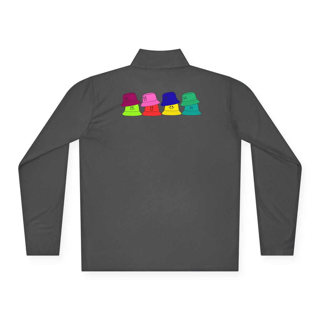 Quarter-Zip Pullover —  Bucket Hat