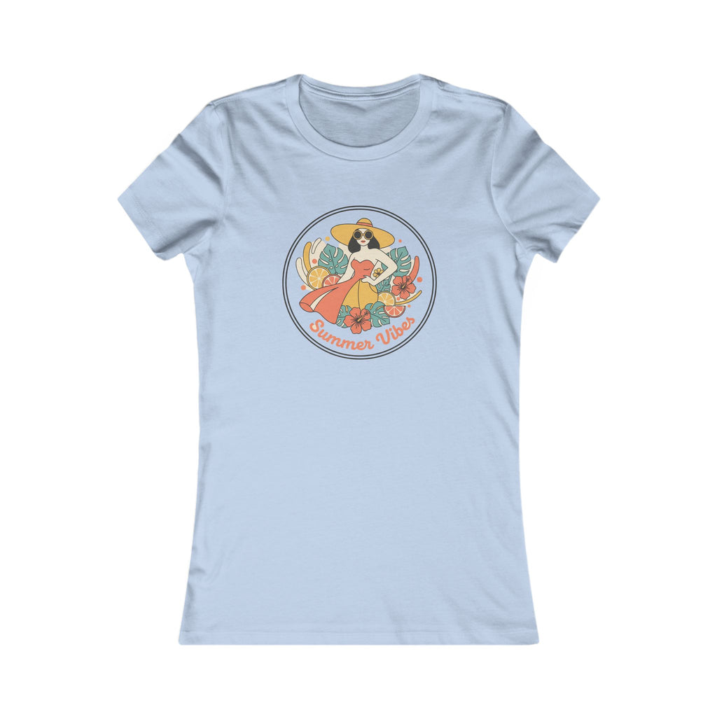 Summer Vibes Women's Tee — Retro Floral Sunbathing Graphic