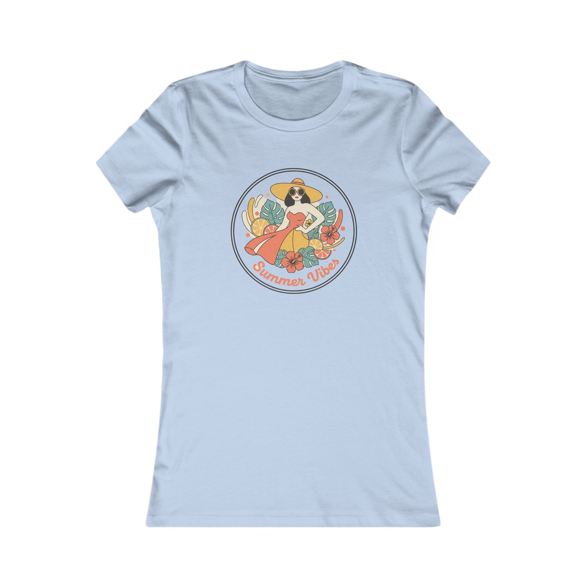 Summer Vibes Women's Tee — Retro Floral Sunbathing Graphic