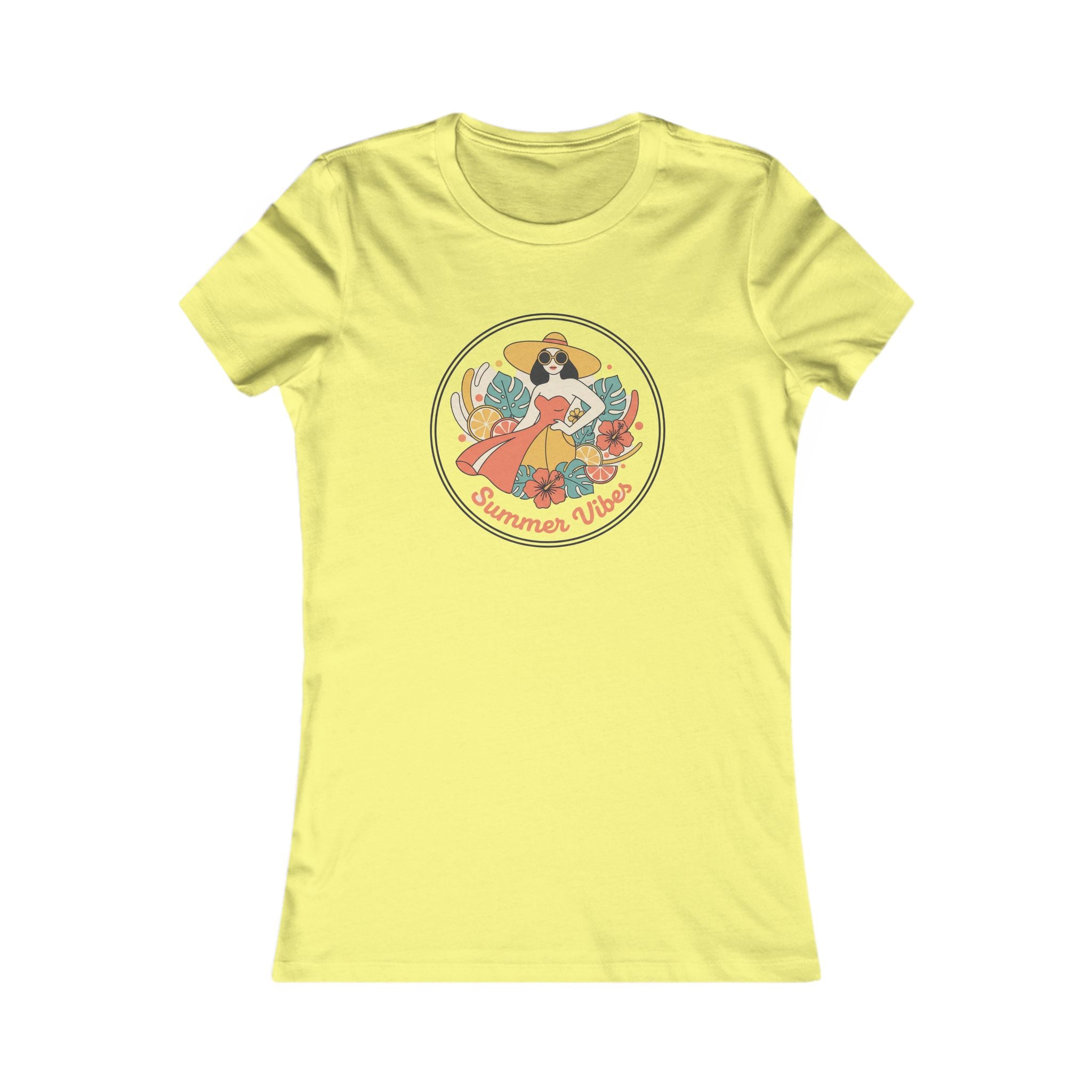 Summer Vibes Women's Tee — Retro Floral Sunbathing Graphic
