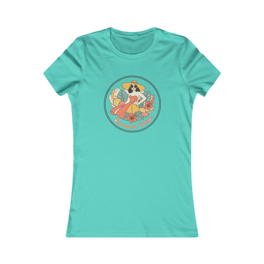 Summer Vibes Women's Tee — Retro Floral Sunbathing Graphic