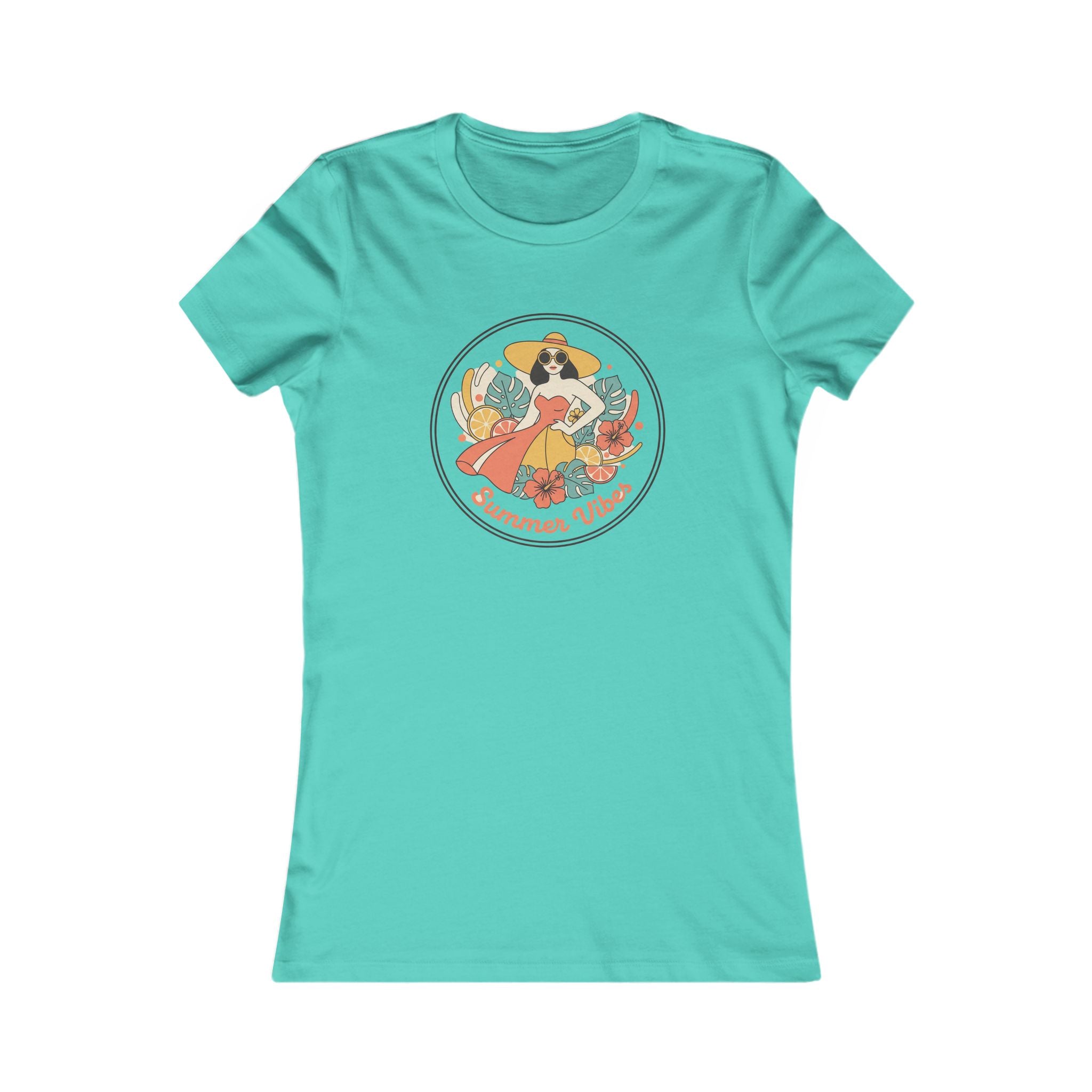 Summer Vibes Women's Tee — Retro Floral Sunbathing Graphic