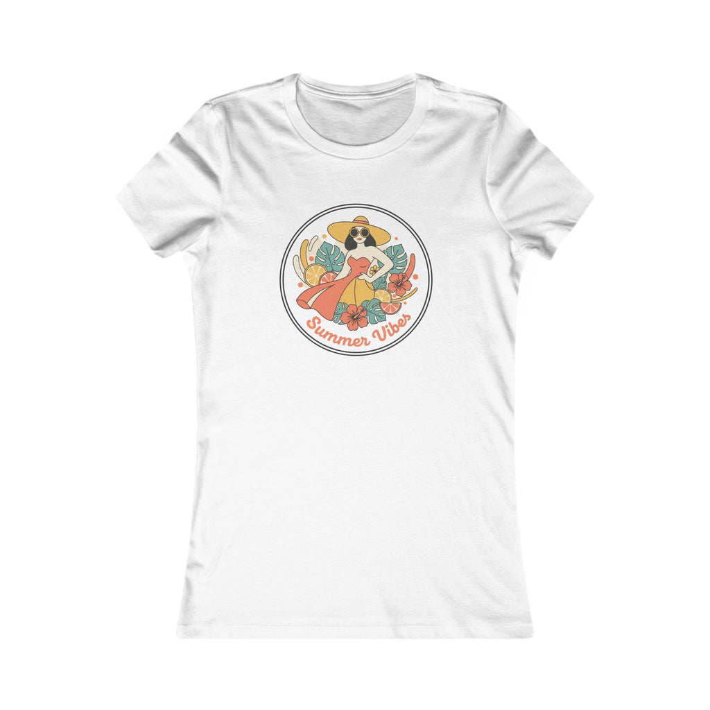 Summer Vibes Women's Tee — Retro Floral Sunbathing Graphic