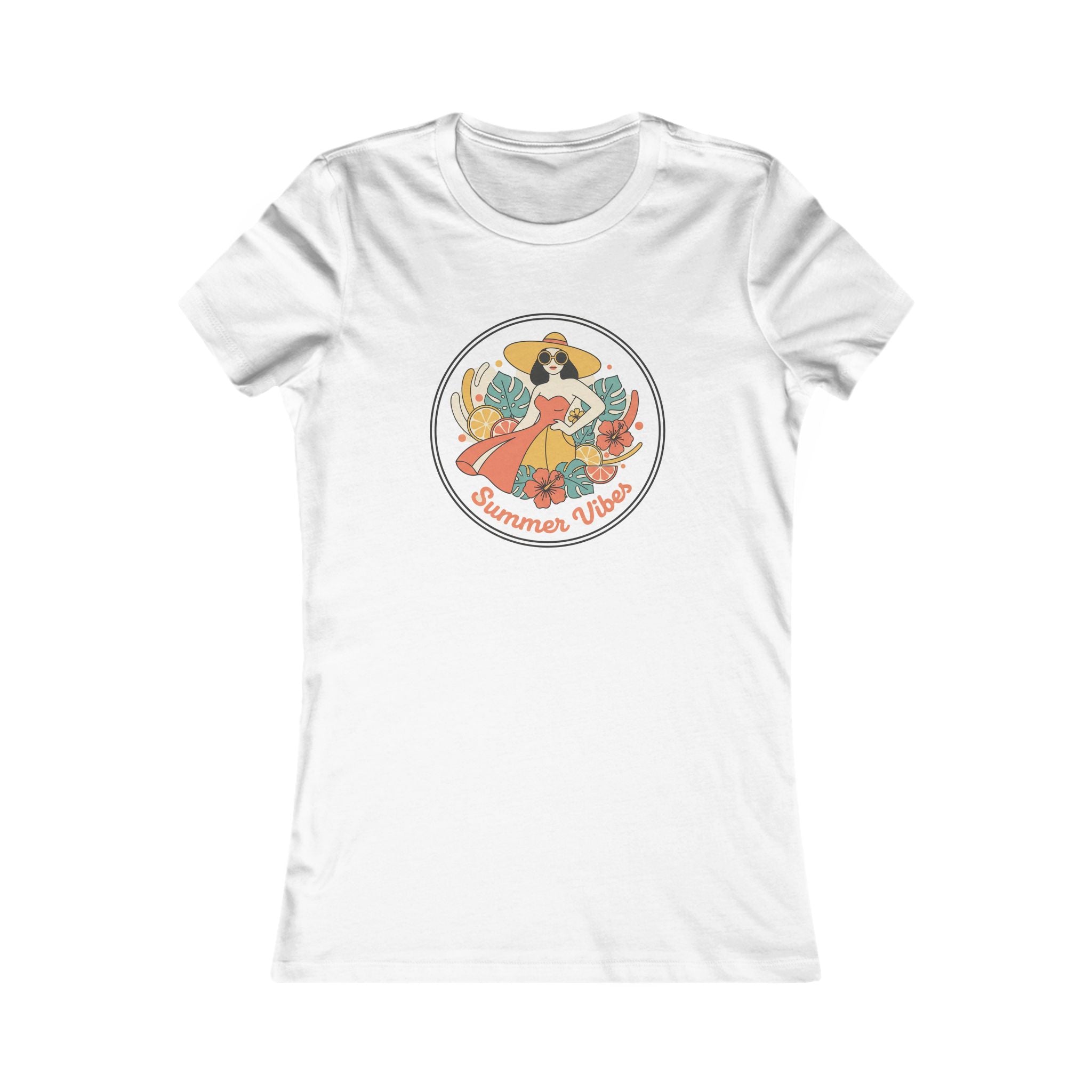 Summer Vibes Women's Tee — Retro Floral Sunbathing Graphic