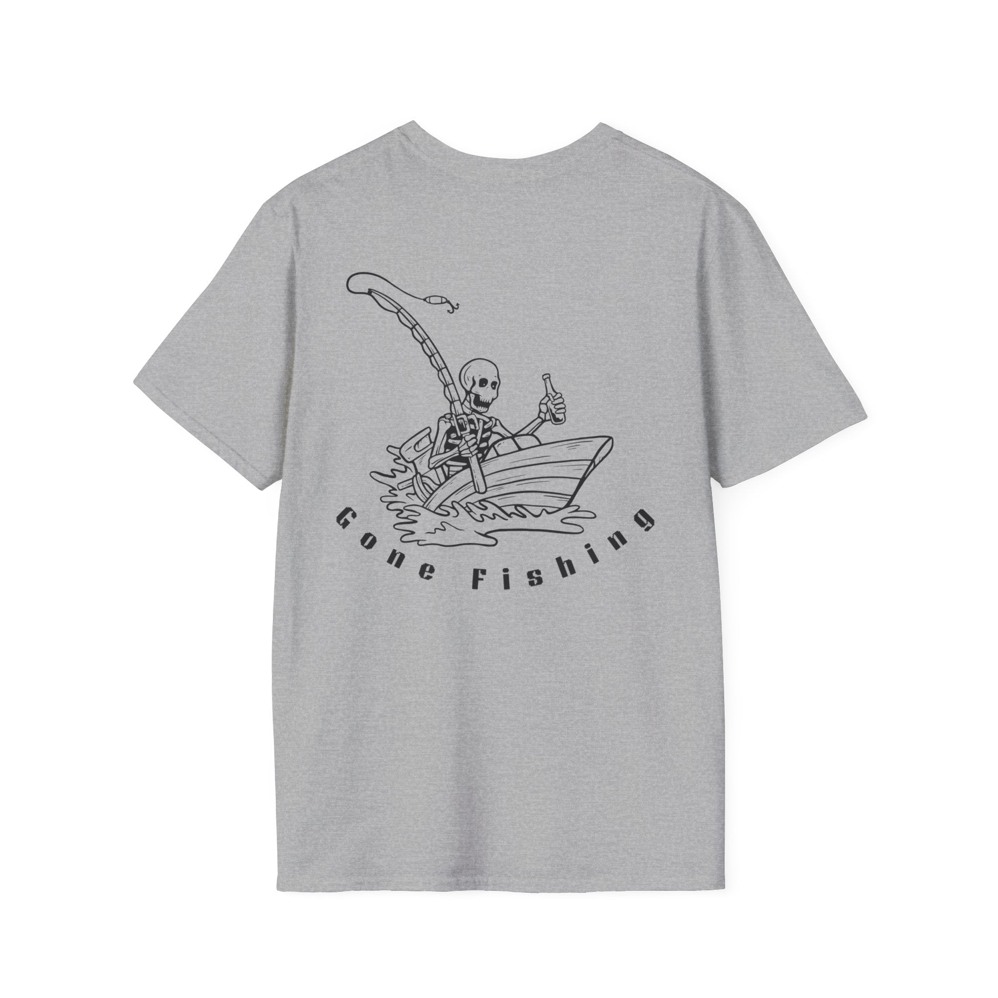 Skeleton Fishing Drunk in a Boat T-Shirt