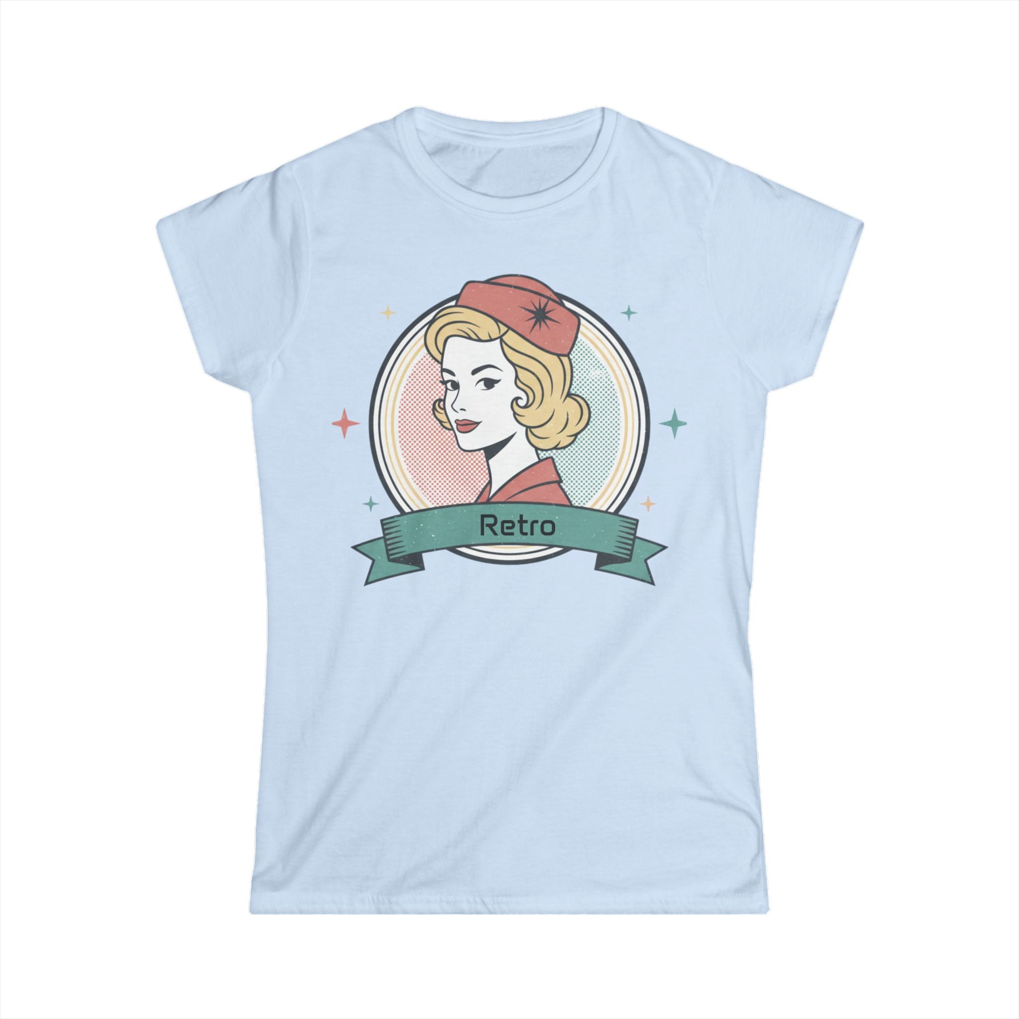 Retro Pin-Up Women's Tee — 'Retro' Ribbon Badge