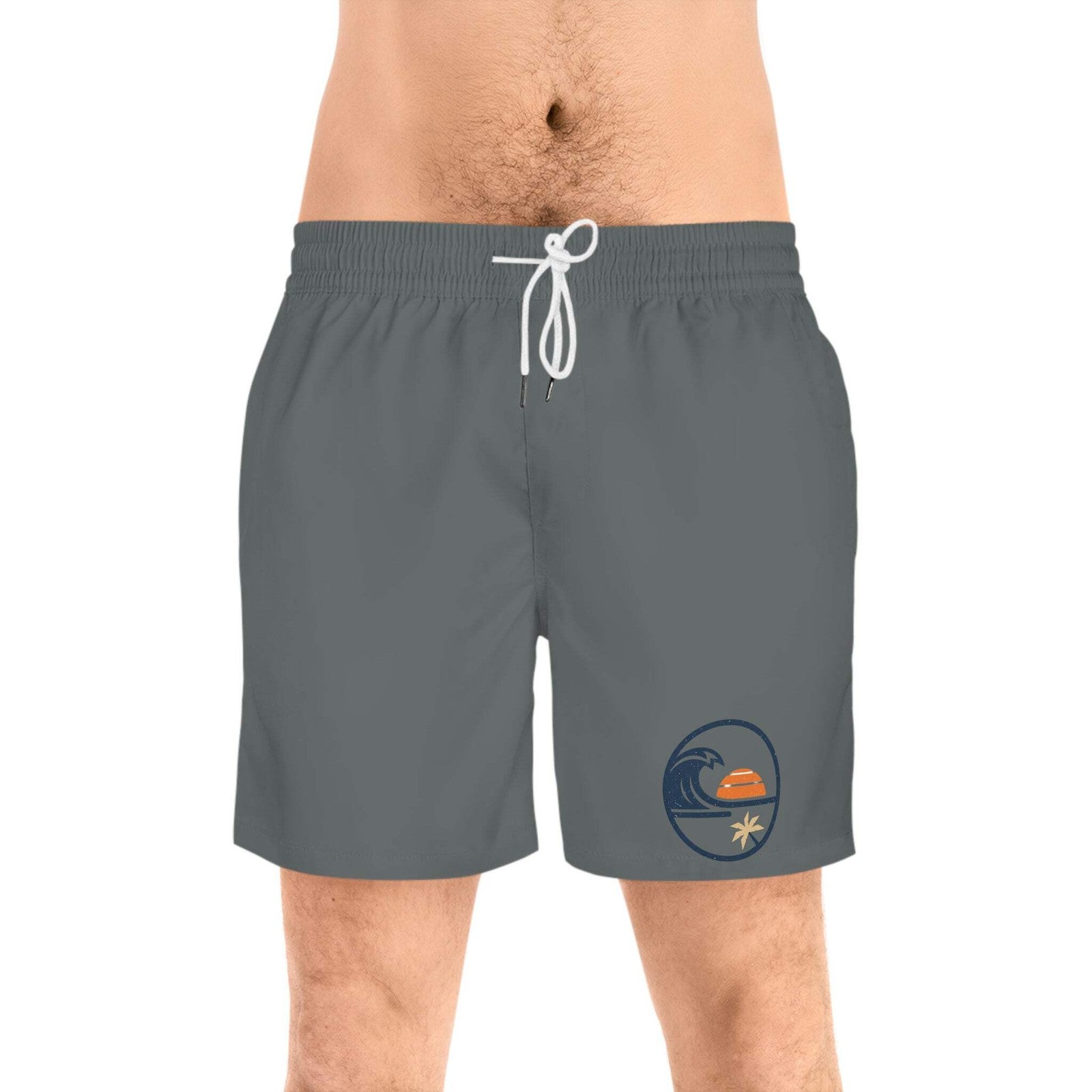 Beach Sunset Wave- Mid-Length SwinTrunks