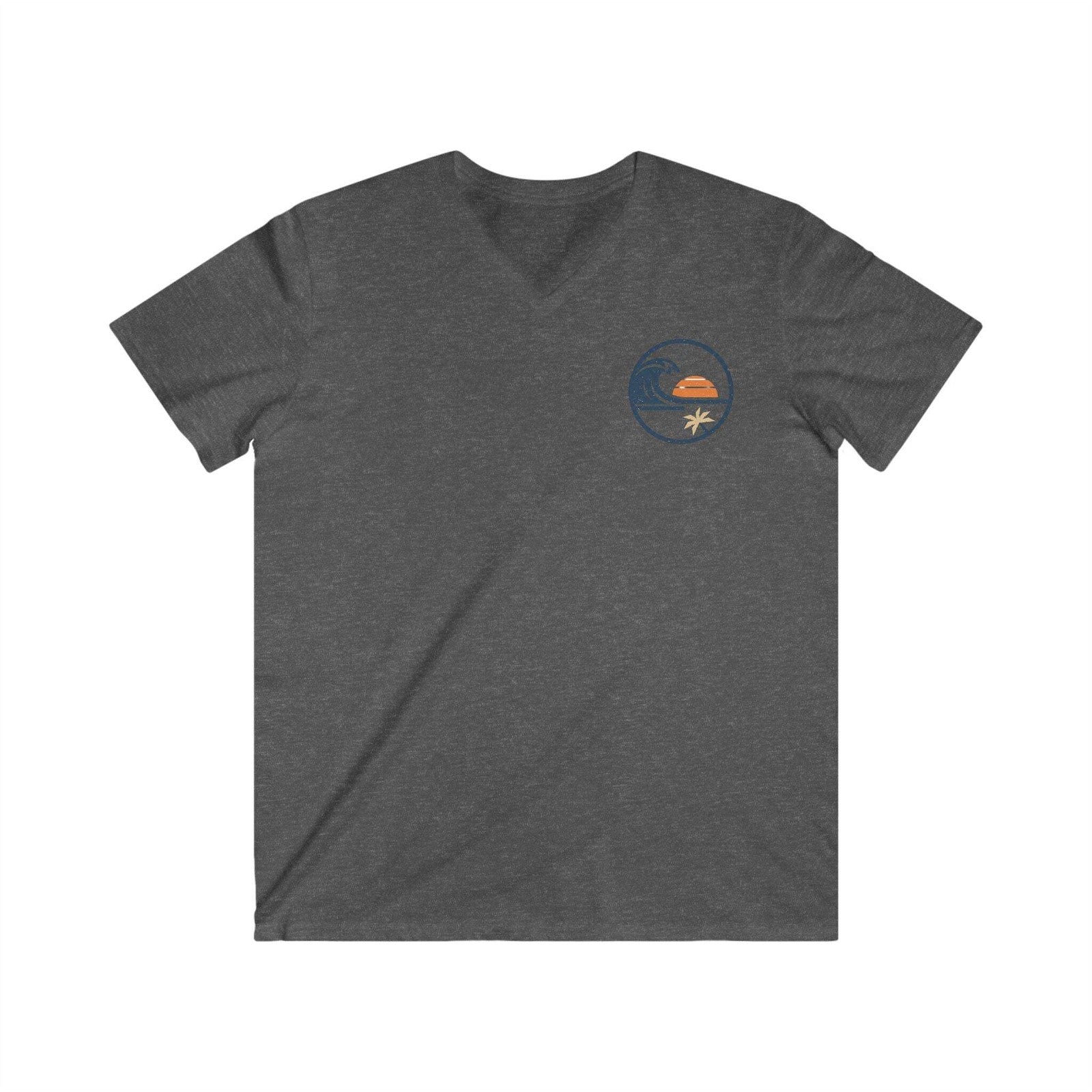 Beach Sunset V-Neck Tee - Surf Wave