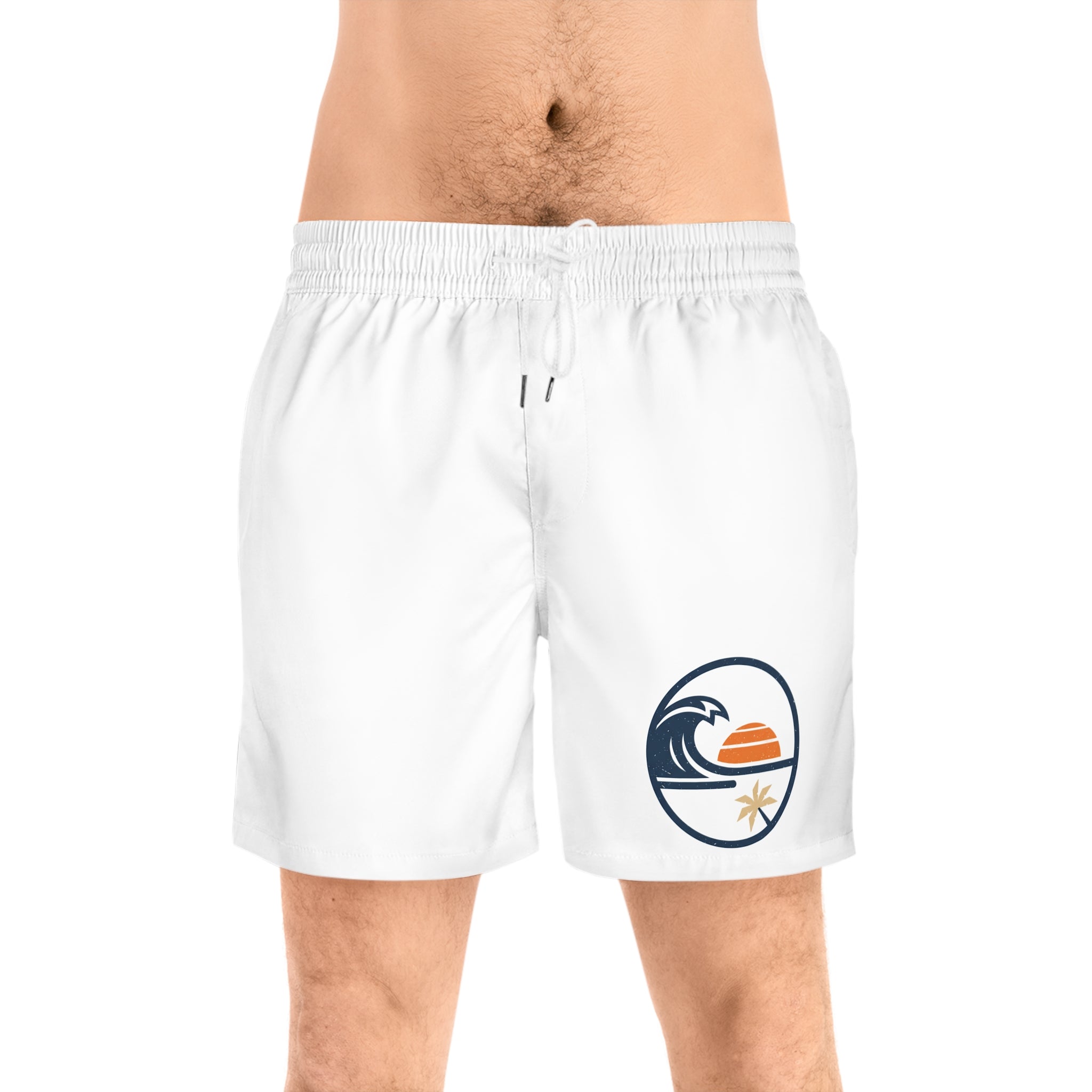Men's Swim Shorts - Coastal Wave Sunset Logo