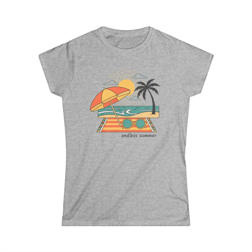 Endless Summer Women's Tee — Retro Beach Palm Tree Graphic T-Shirt