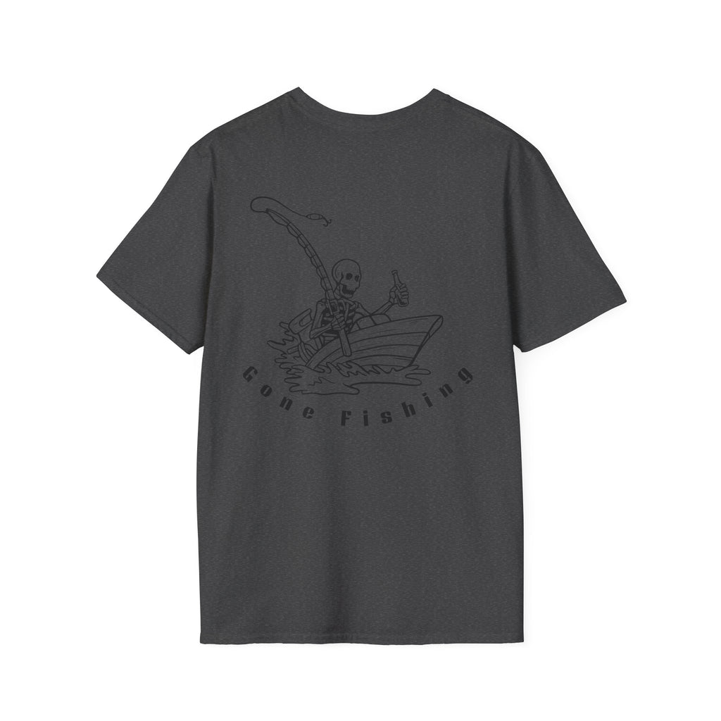 Skeleton Fishing Drunk in a Boat T-Shirt