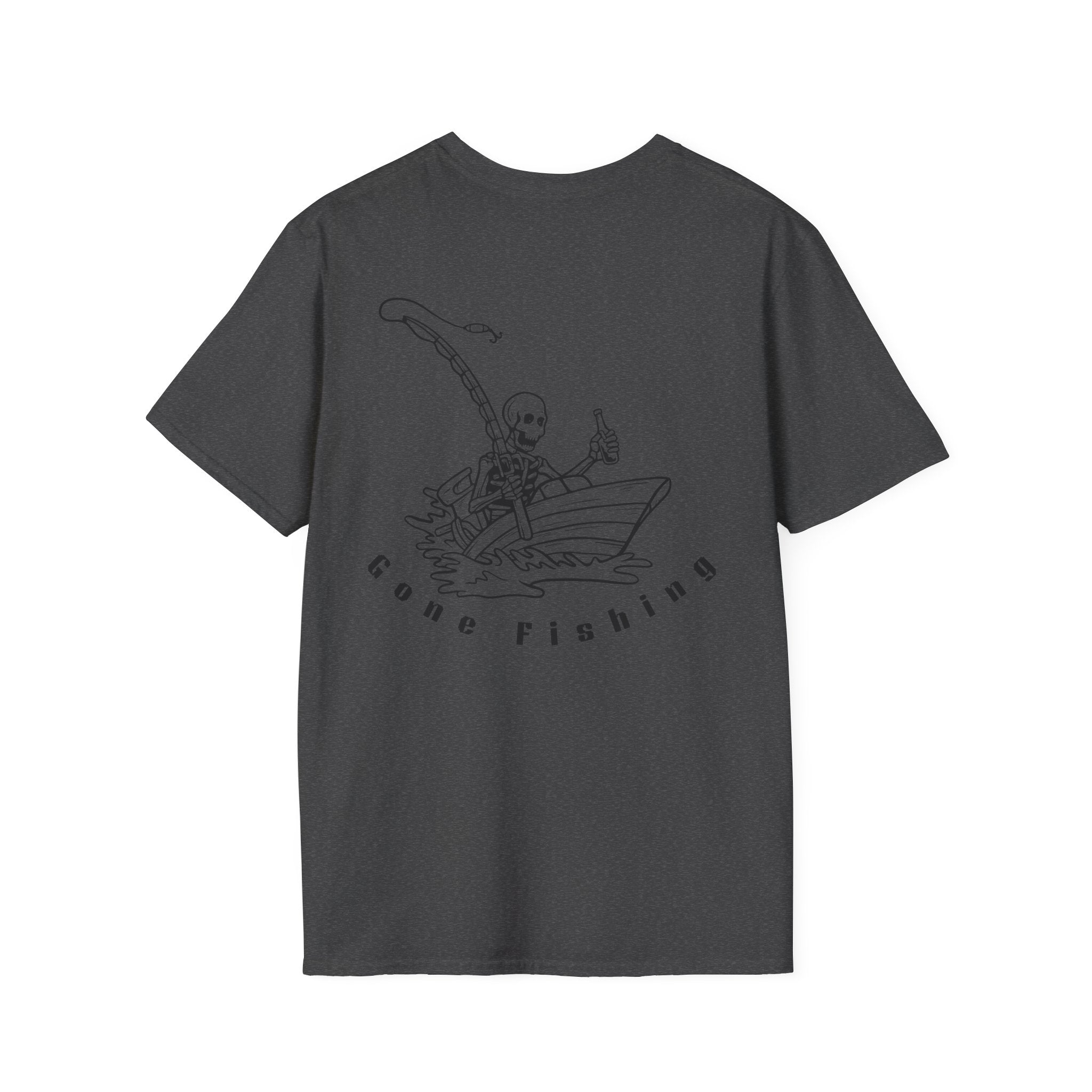 Skeleton Fishing Drunk in a Boat T-Shirt