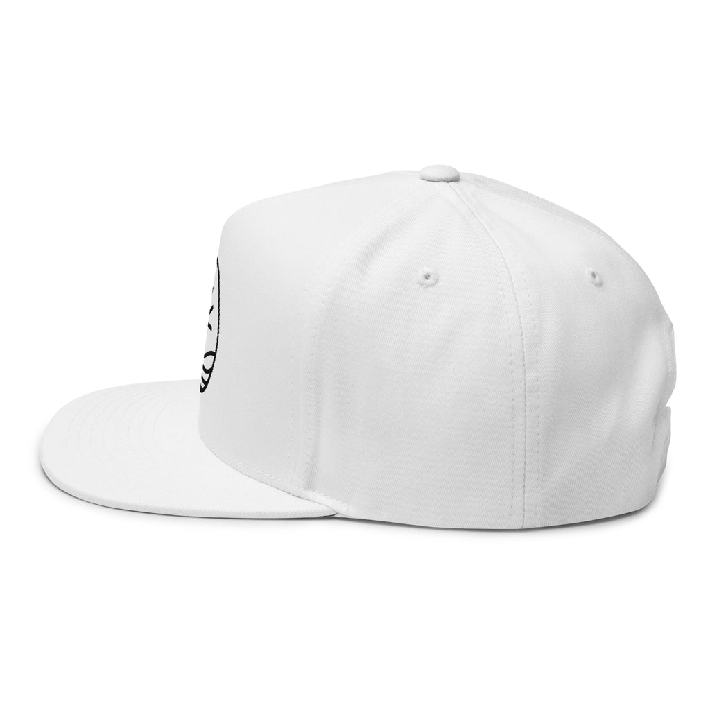 Embroidered Sun & Waves Flat Bill Cap — Snapback Trucker Hat