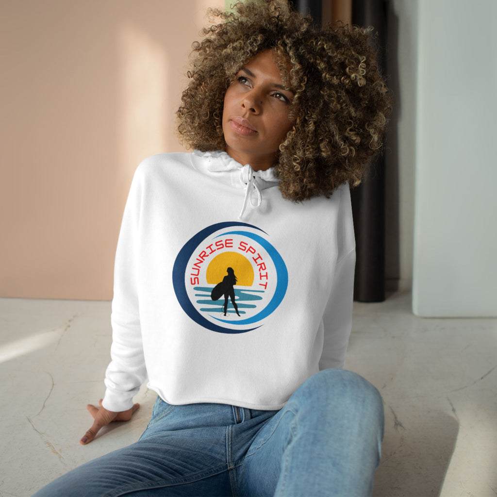 Crop Hoodie — Sunrise Spirit Surfer