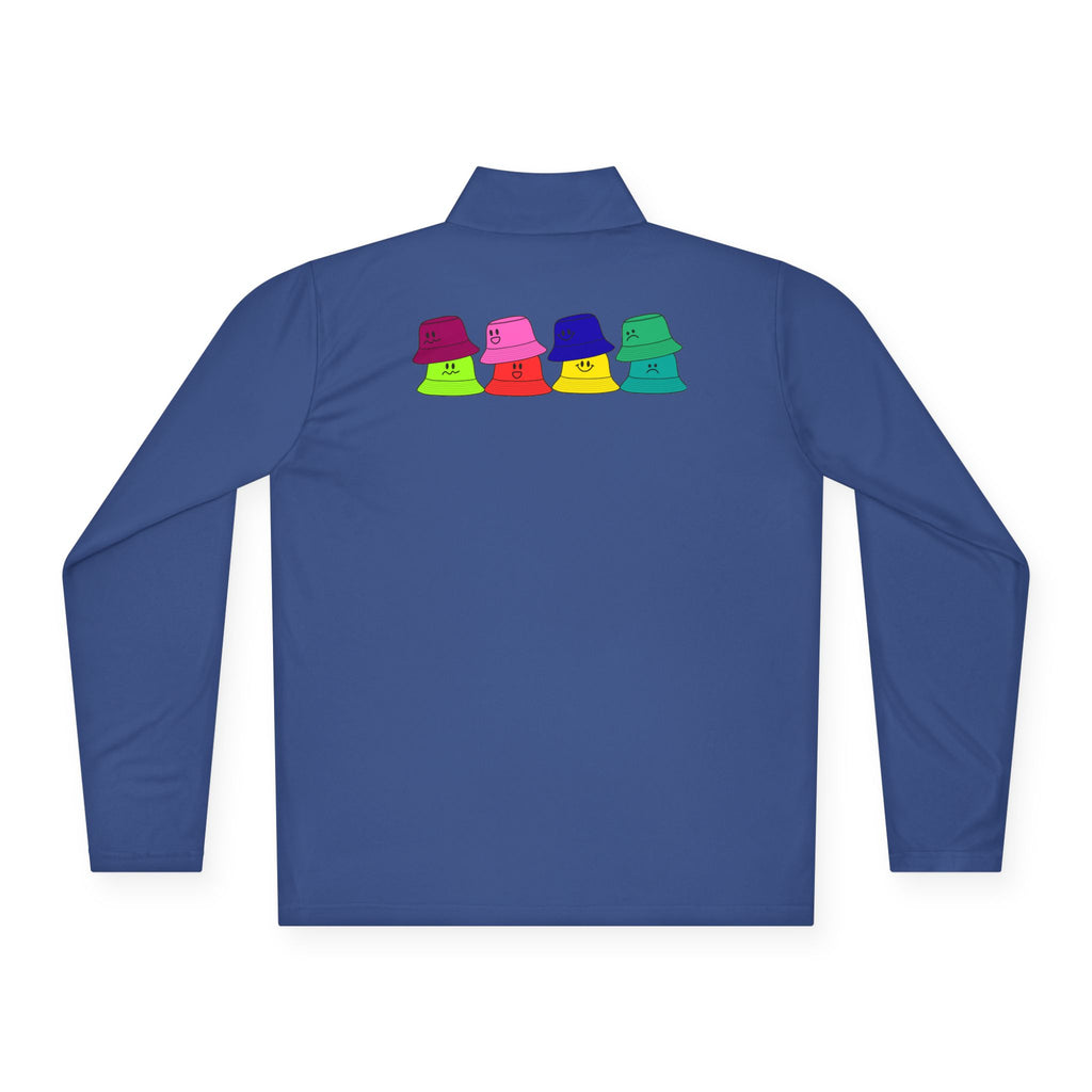 Quarter-Zip Pullover —  Bucket Hat