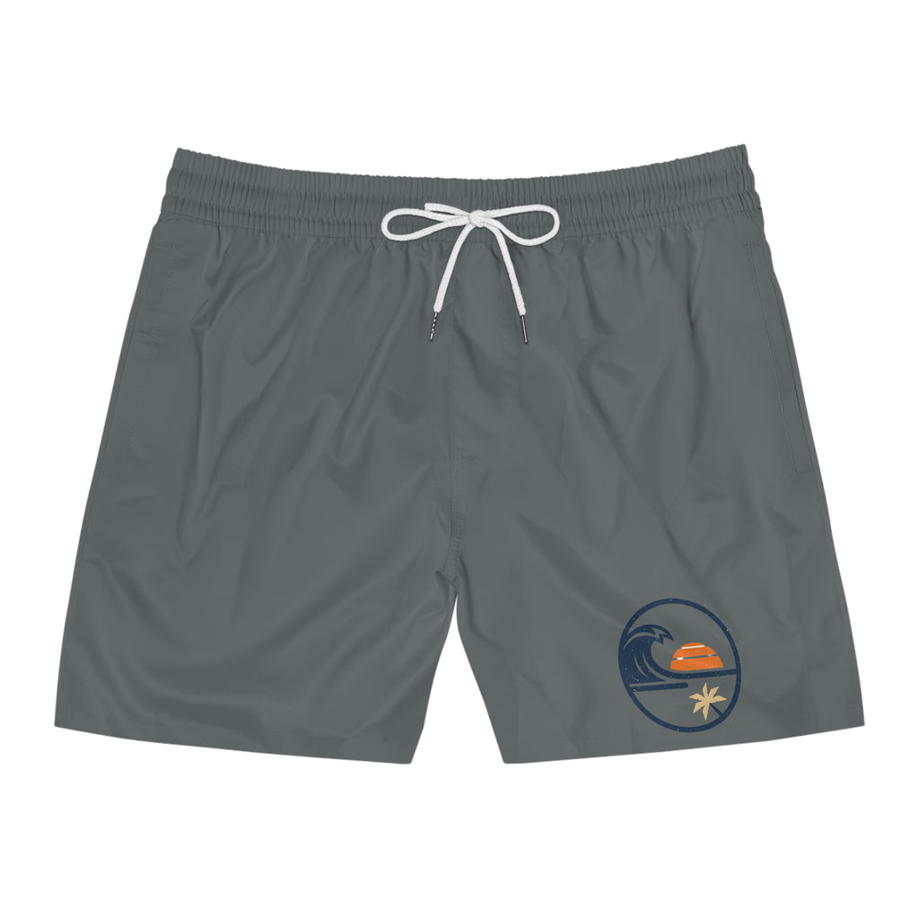 Beach  Sunset Wave- Mid-Length  SwinTrunks