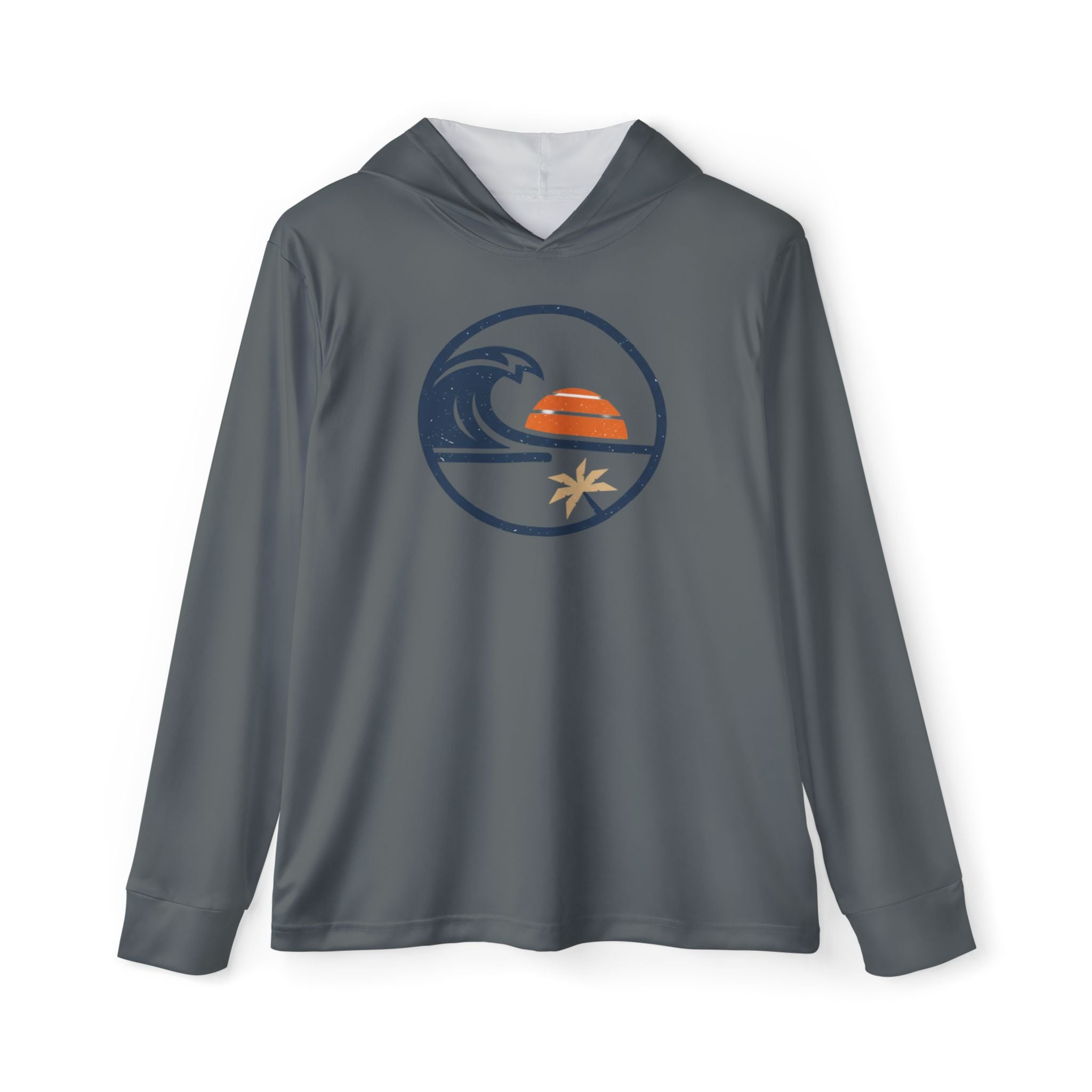 Men's Surf Sunset Hoodie — Coastal Wave Graphic Warmup Pullover