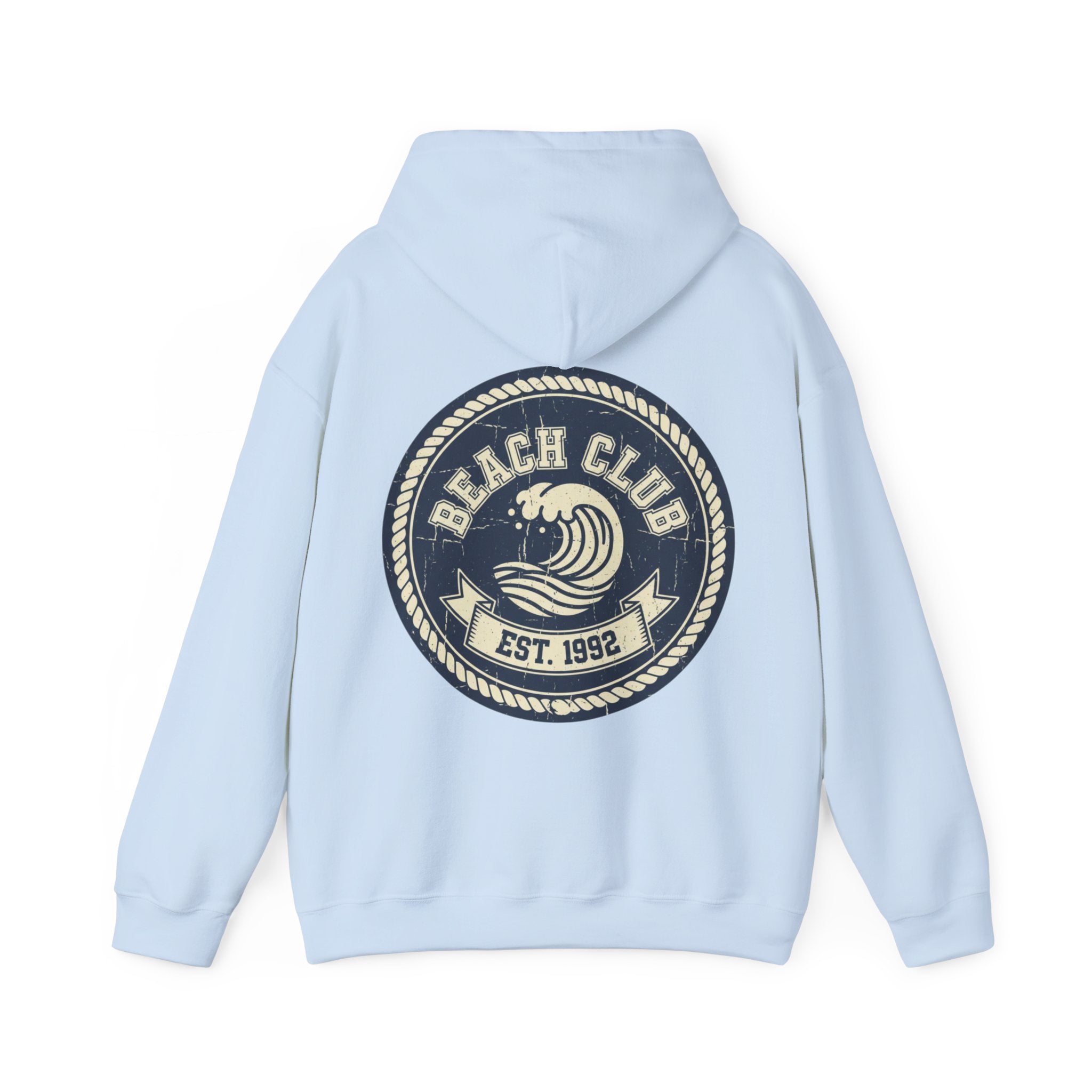 Beach Club Hoodie — Vintage Wave Graphic Pullover (Est. 1992)
