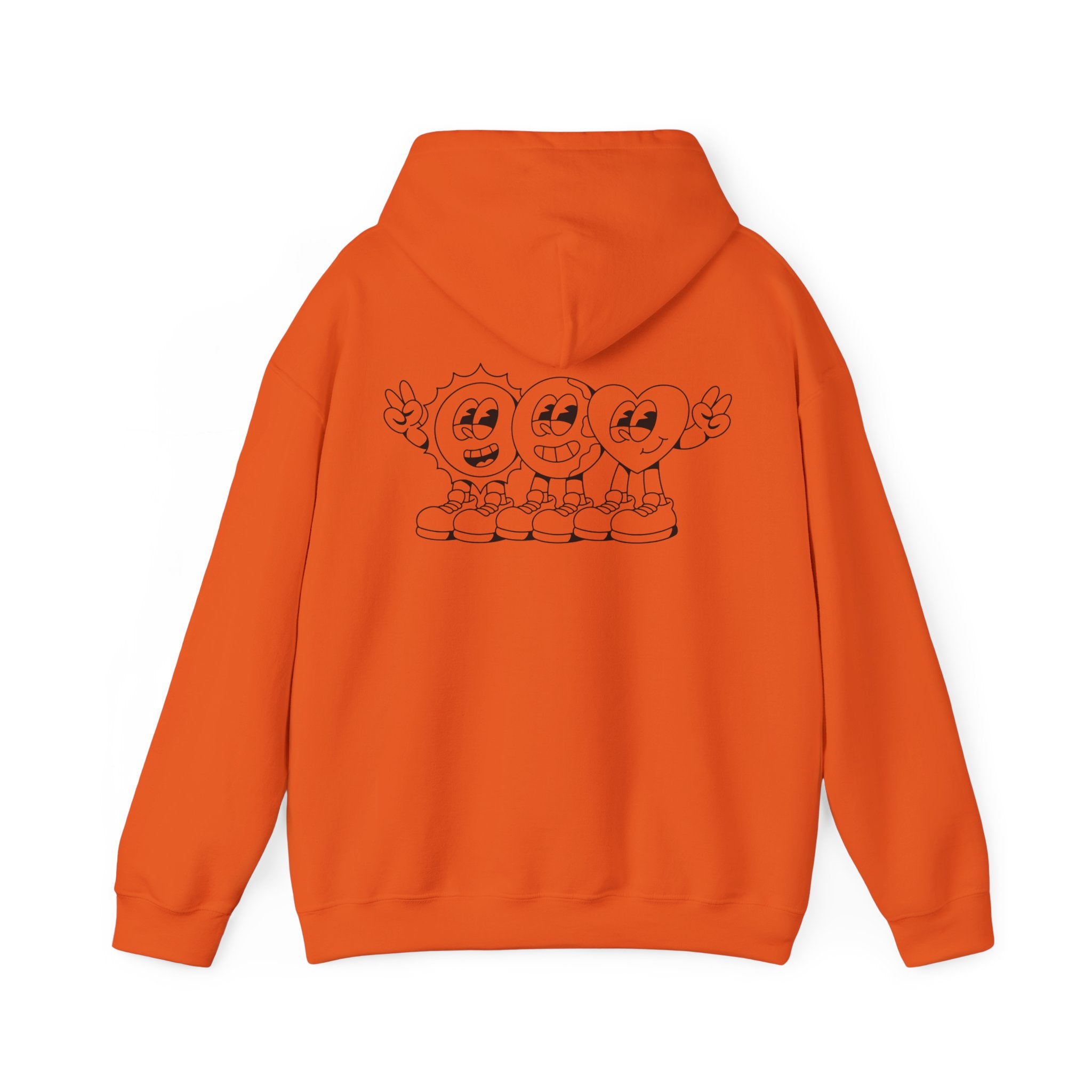 Smiley Trio Hoodie — Retro Cartoon Characters Pullover