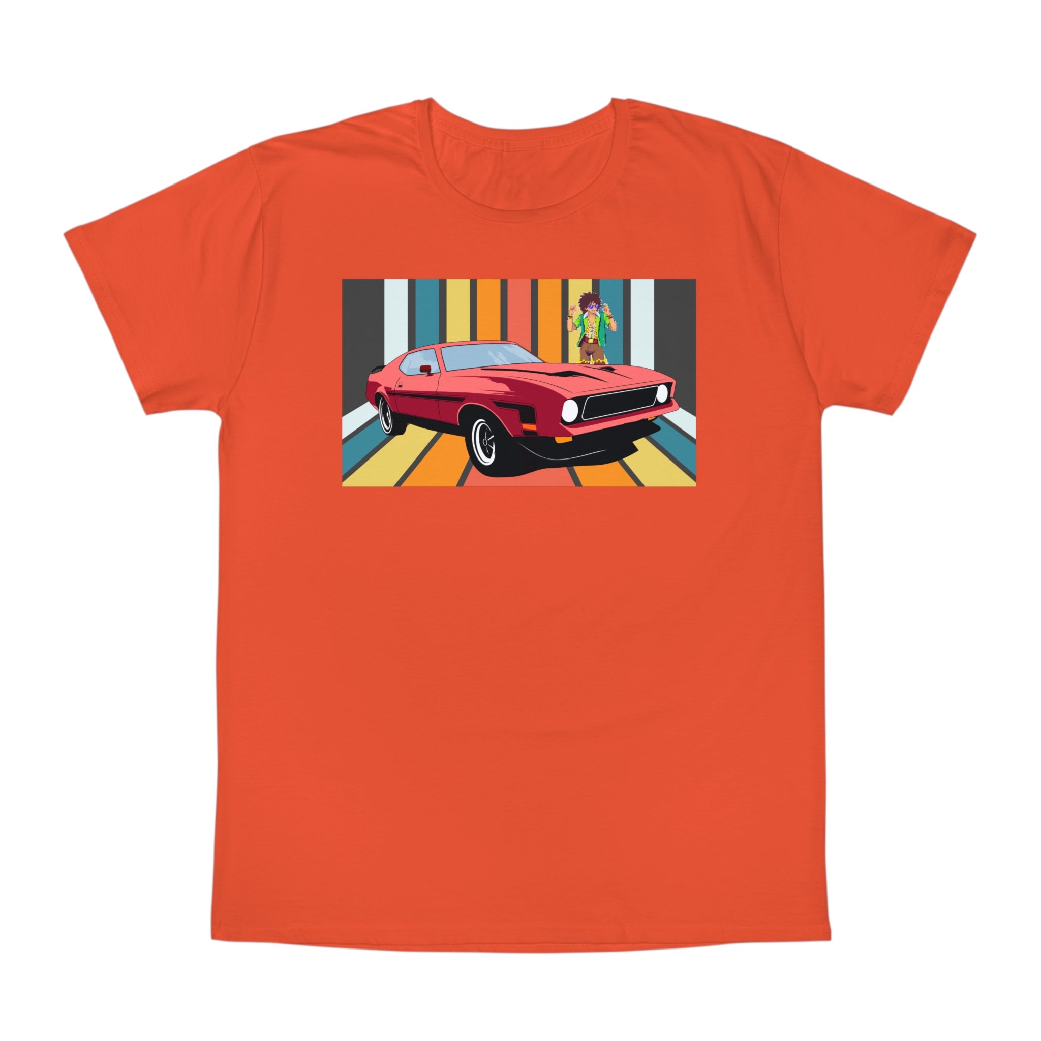 Retro Muscle Car T-Shirt — Vintage 70s Sunset Racing Graphic