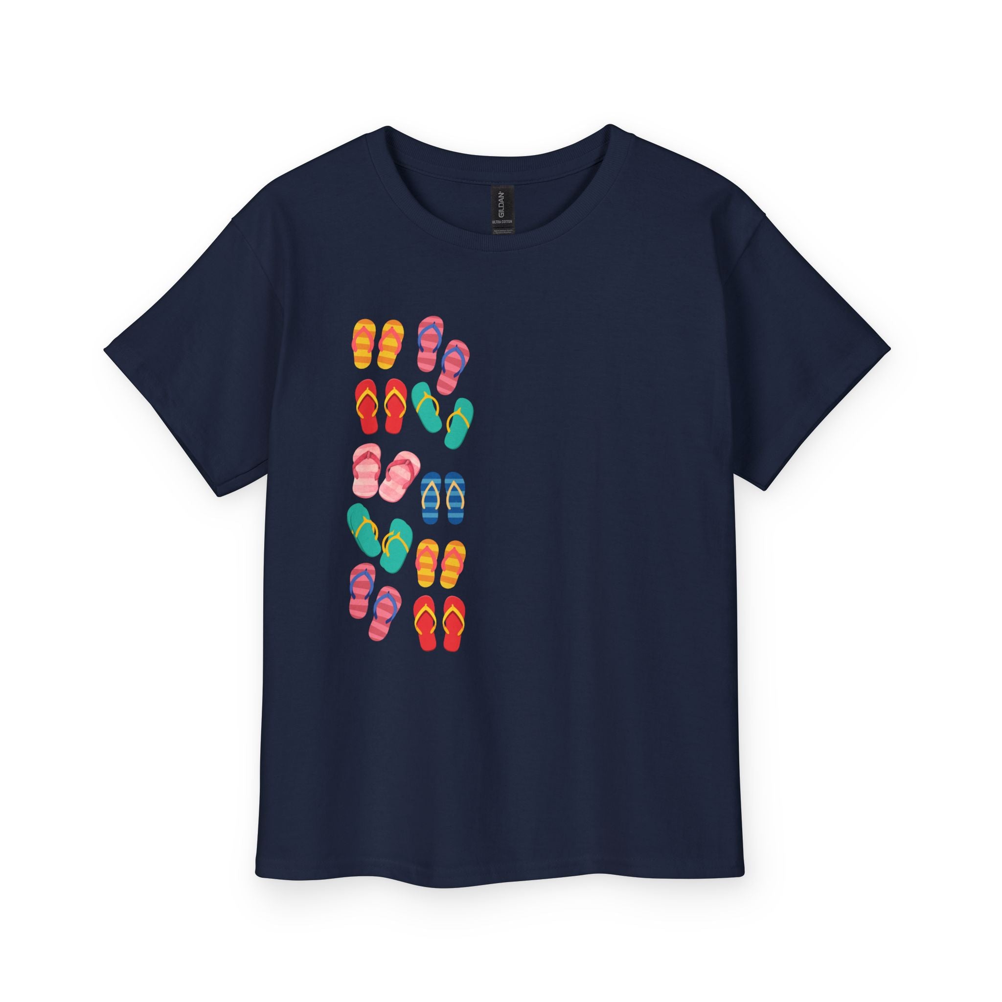 Youth Tee — Colorful Flip Flop Print Kids' Summer T-Shirt