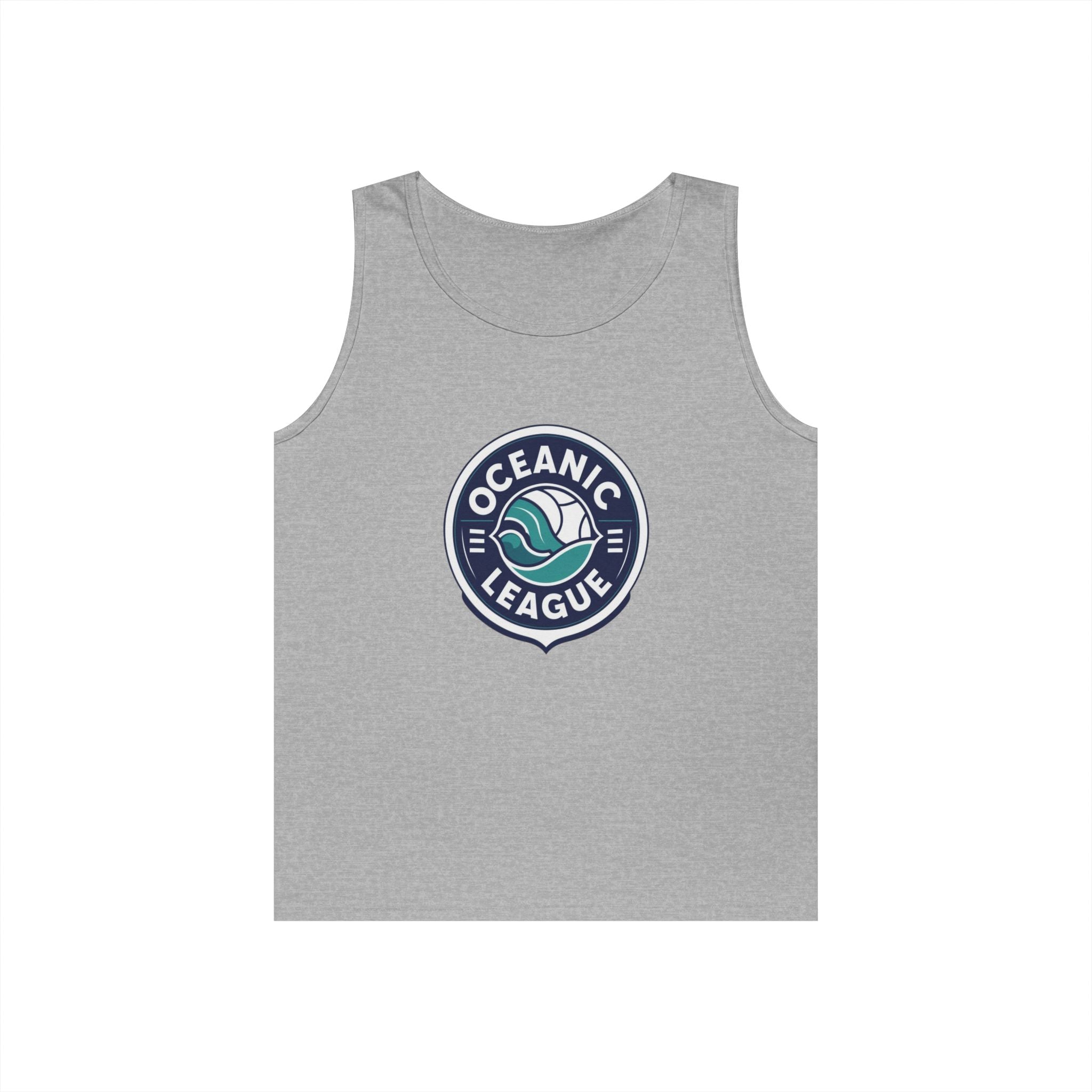 Oceanic League Tank Top — Retro Wave Surf Emblem