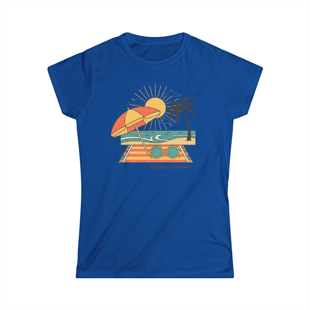 Endless Summer Women's Tee — Retro Beach Palm Tree Graphic T-Shirt