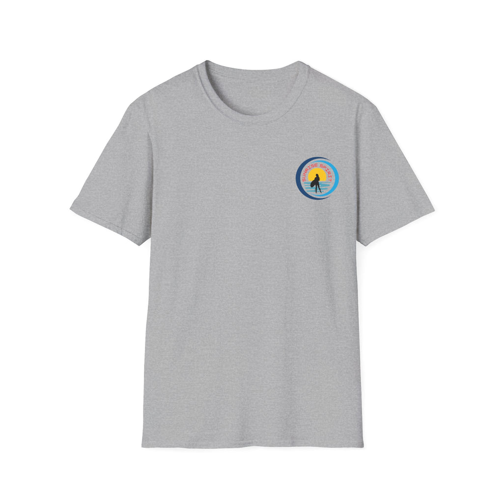 Sunset Surfing Women T-Shirt — Female Surfer Looking Into Sunset
