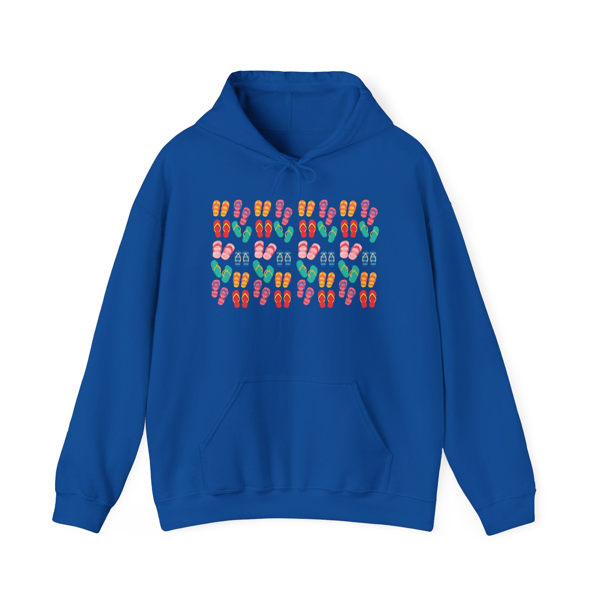 Flip-Flop Pattern Hoodie — Colorful Summer Beach Flip Flop Graphic Sweatshirt