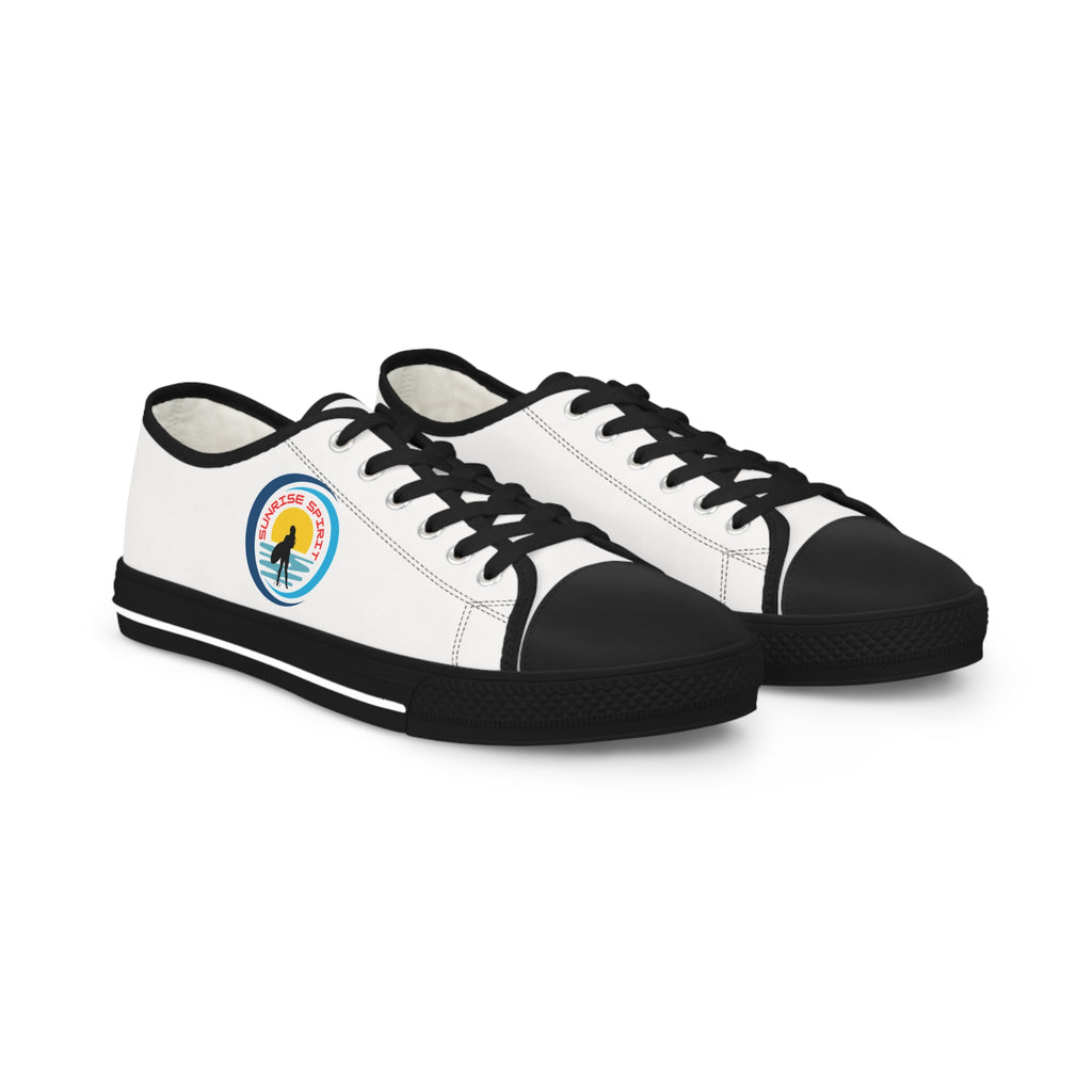 Men's Low Top Sneakers — Sunset Surf Patch Casual Canvas Shoes